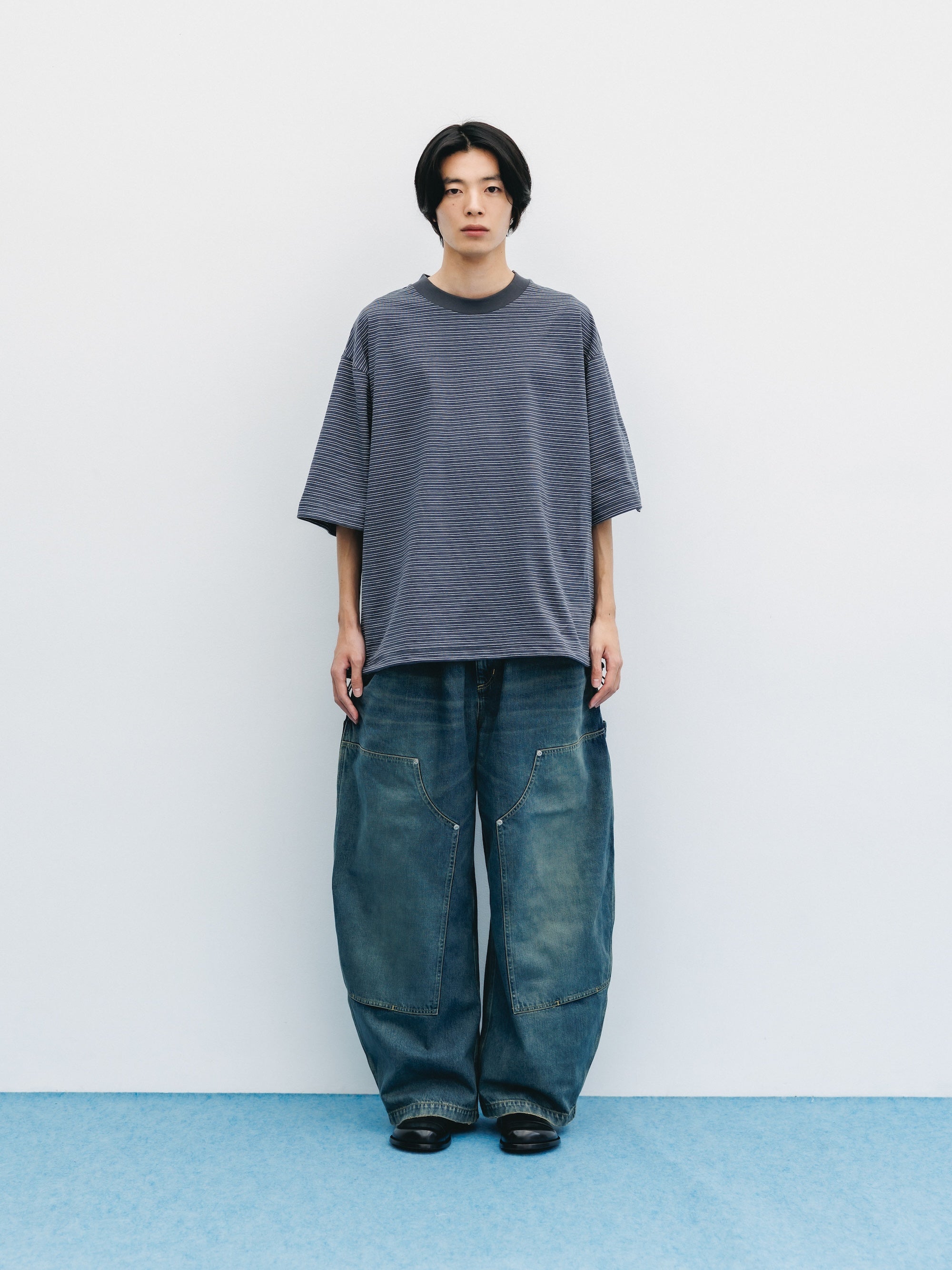 5.13 WED 20:00- IN STOCK】VINTAGE DYED SELVEDGE DENIM DOUBLE KNEE CURV