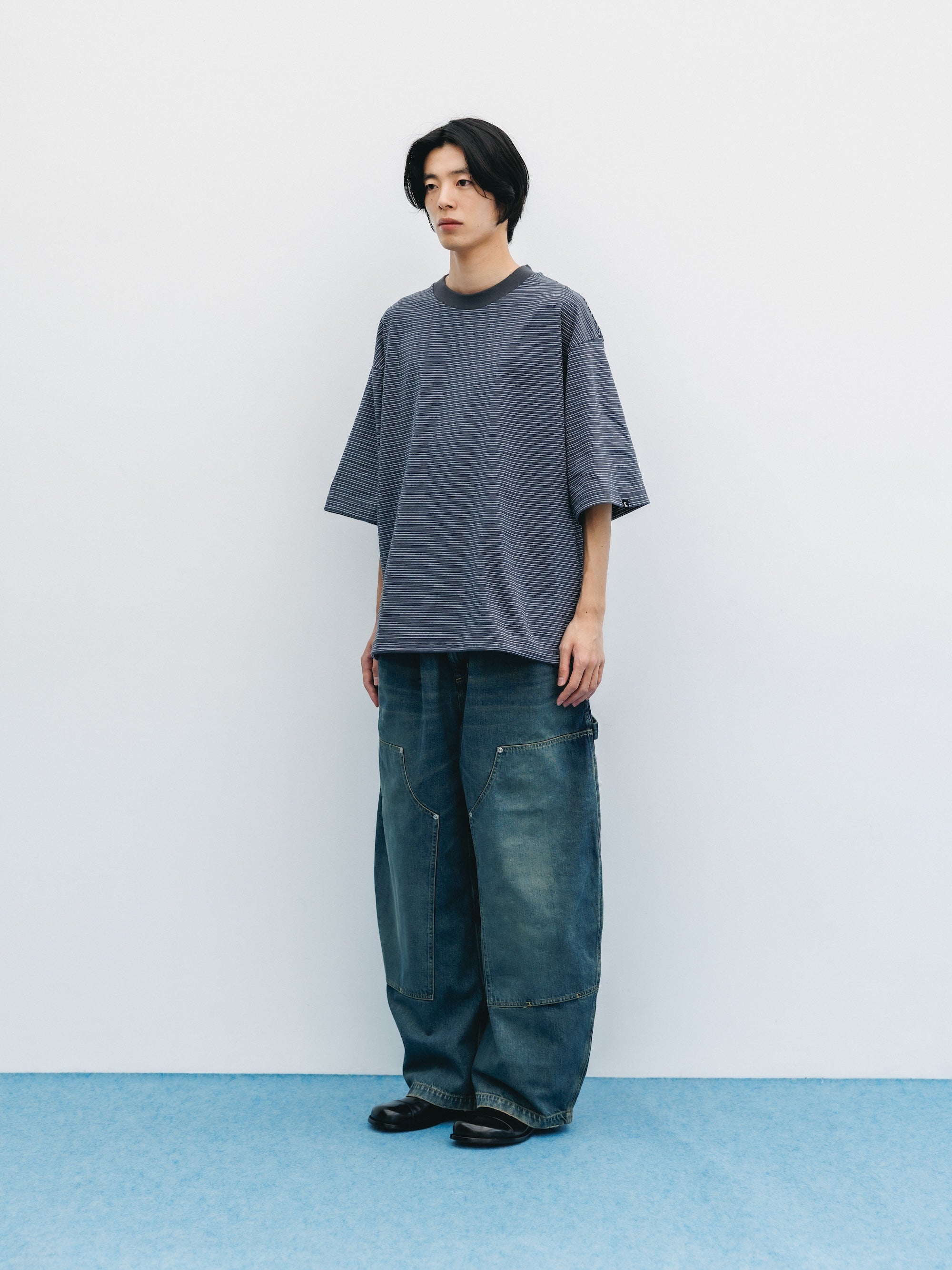 5.13 WED 20:00- IN STOCK】VINTAGE DYED SELVEDGE DENIM DOUBLE KNEE CURV