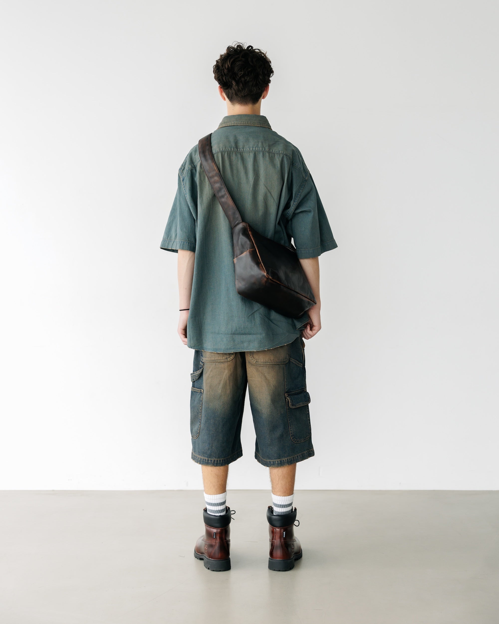 VINTAGE DYED DENIM CLASSIC CITY S/S SHIRT (VINTAGE BROWN)