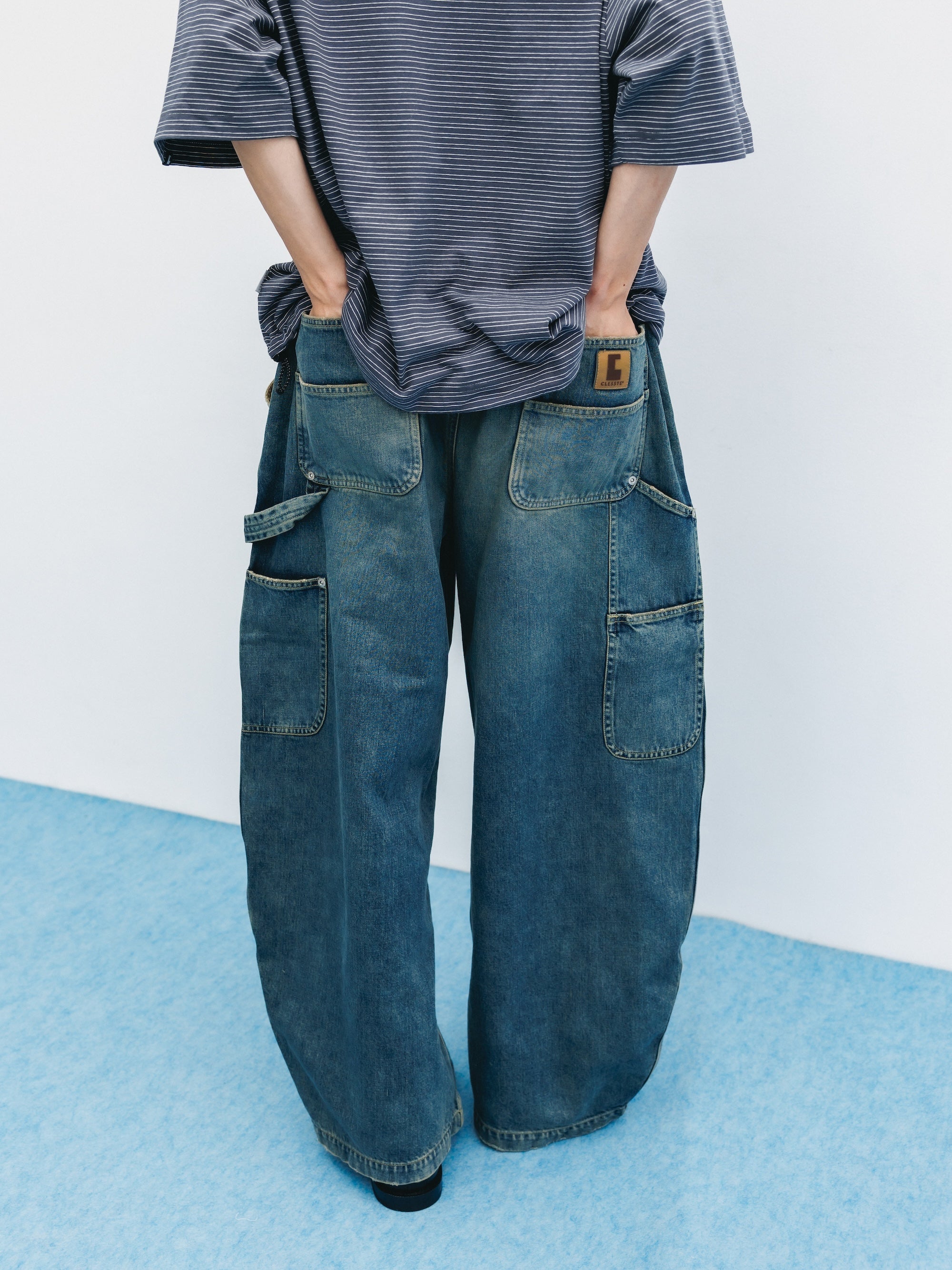 CLESSTE ダブルニー カーブ ワークパンツ　サイズ1 5.13 WED 20:00- IN STOCK】VINTAGE DYED SELVEDGE DENIM DOUBLE KNEE CURV