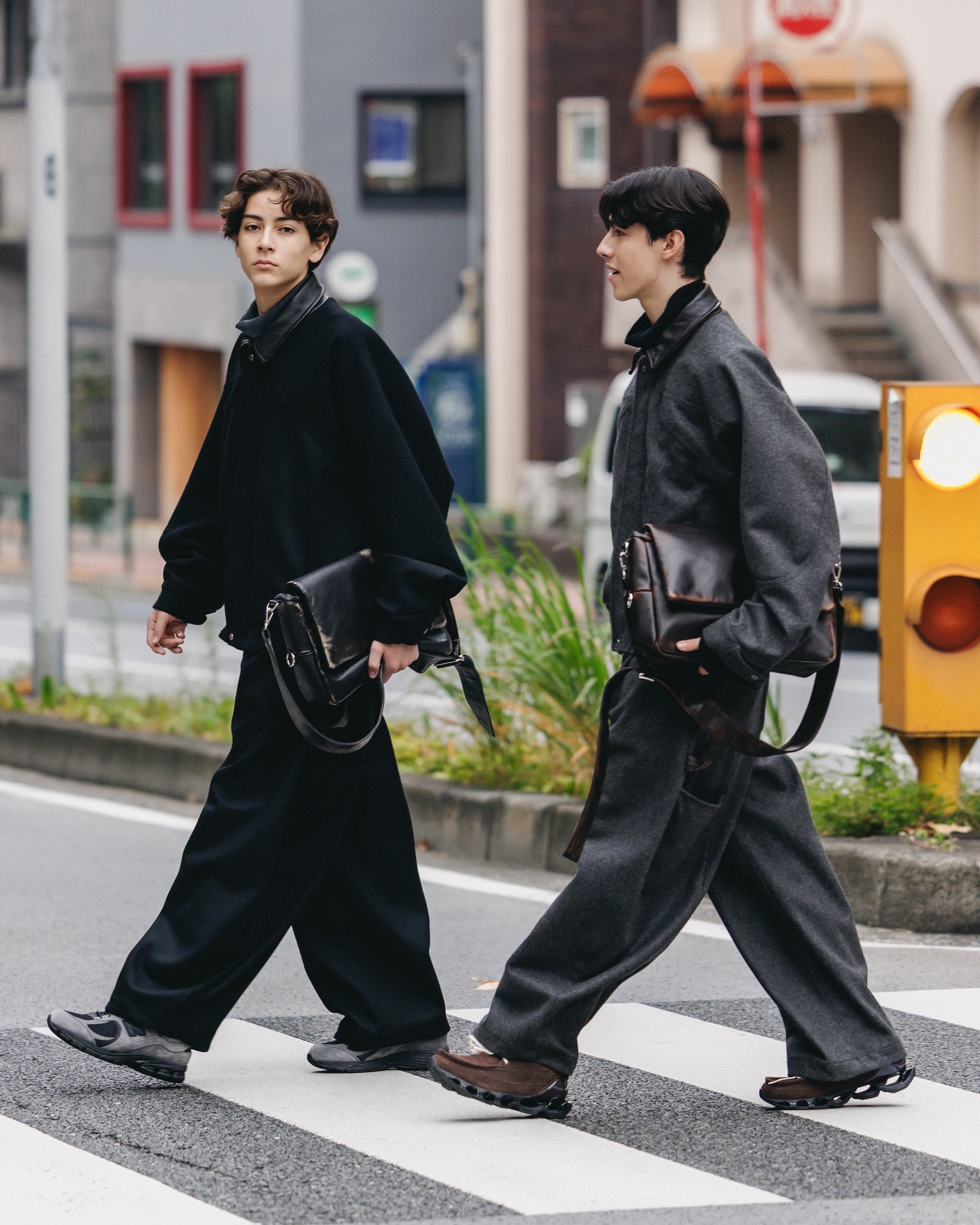 【12.6 SAT 20:00- IN STOCK】LEATHER COLLAR WOOL MELTON FUTURE JACKET (GRAY)