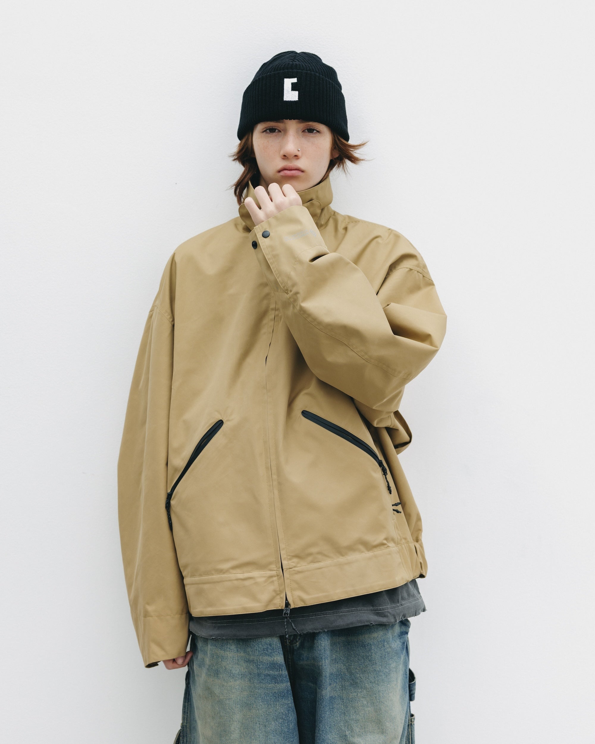 C” COTTON KNIT CAP 001 (BLACK)