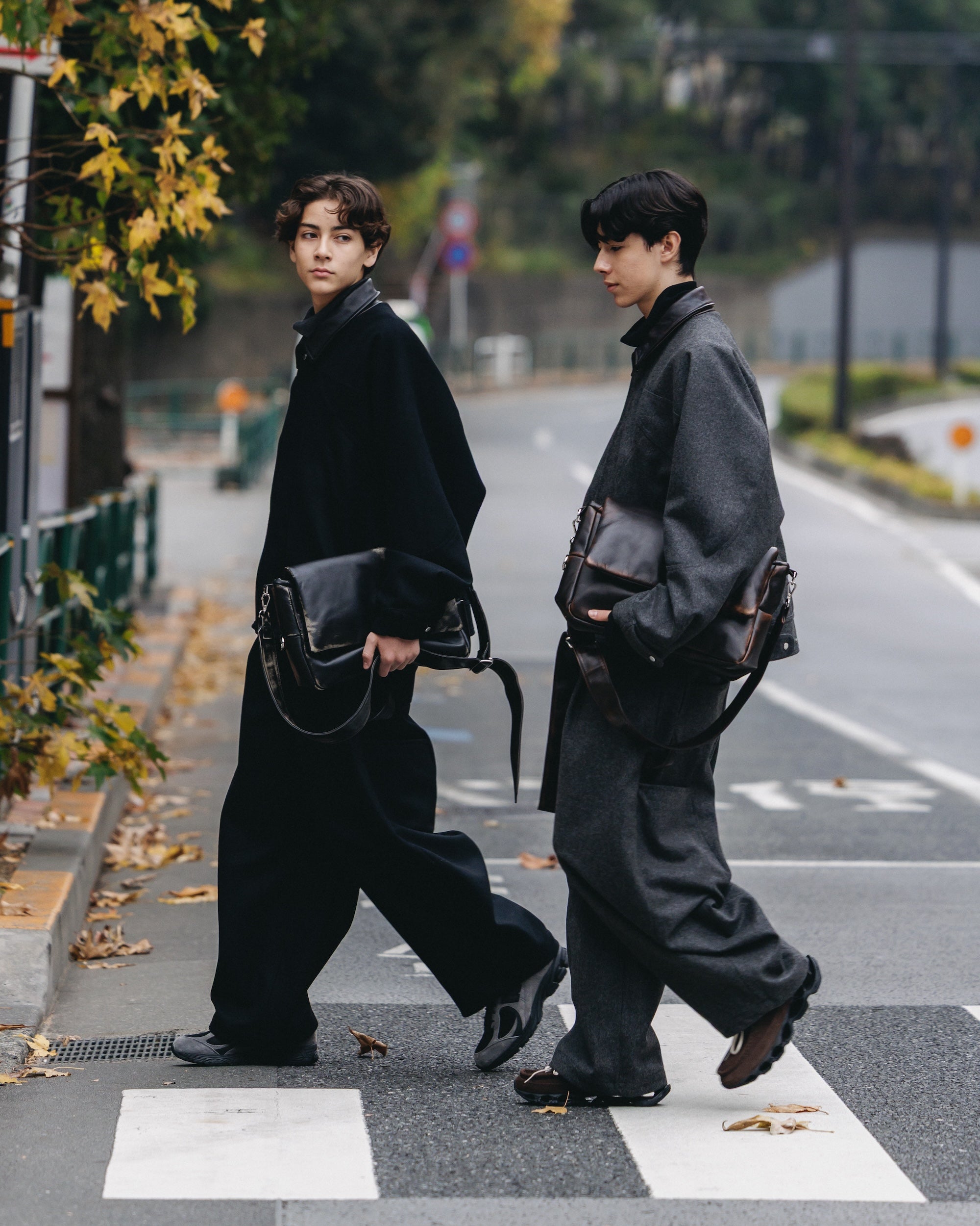 LEATHER COLLAR WOOL MELTON FUTURE JACKET (BLACK)