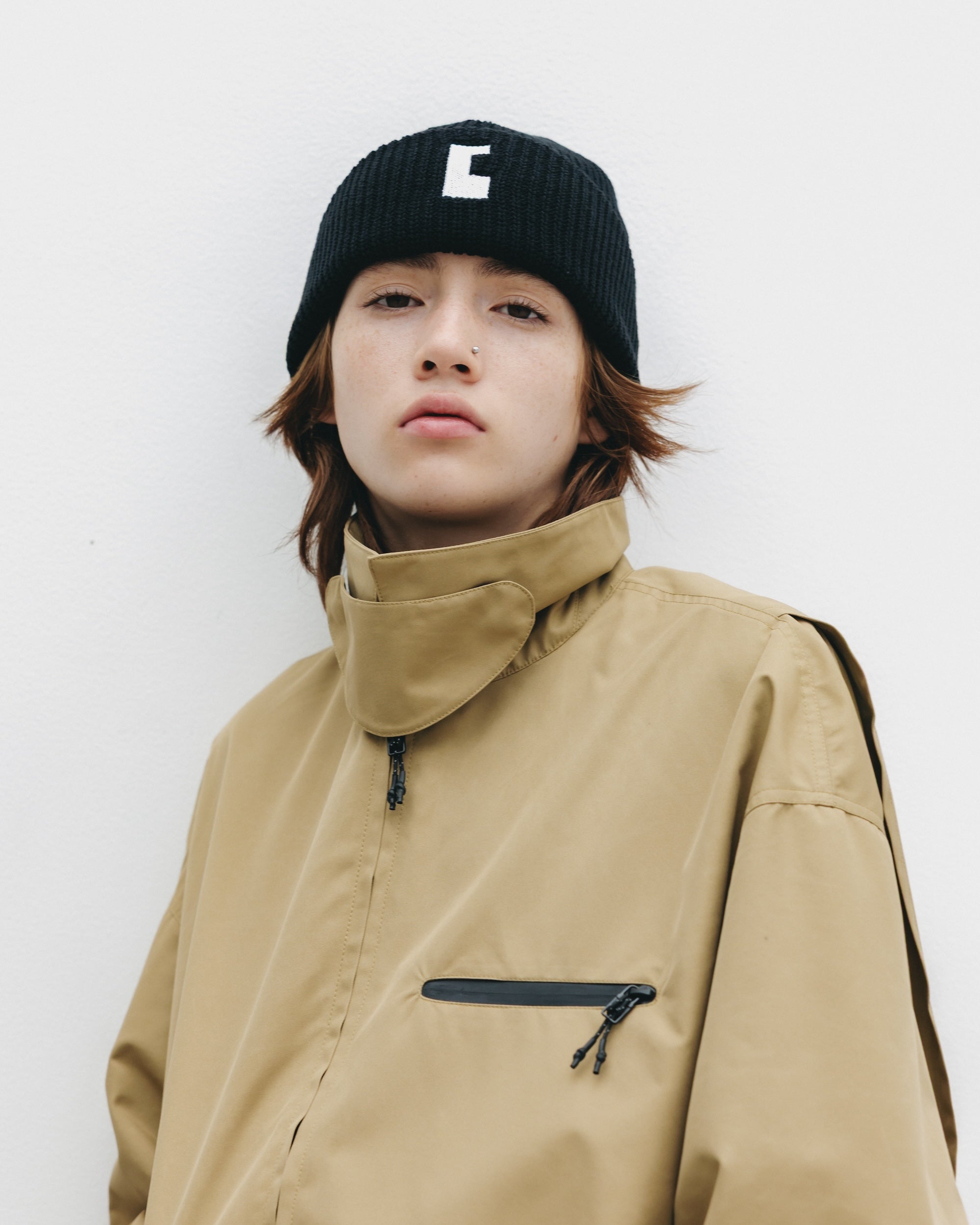 C” COTTON KNIT CAP 001 (BLACK)
