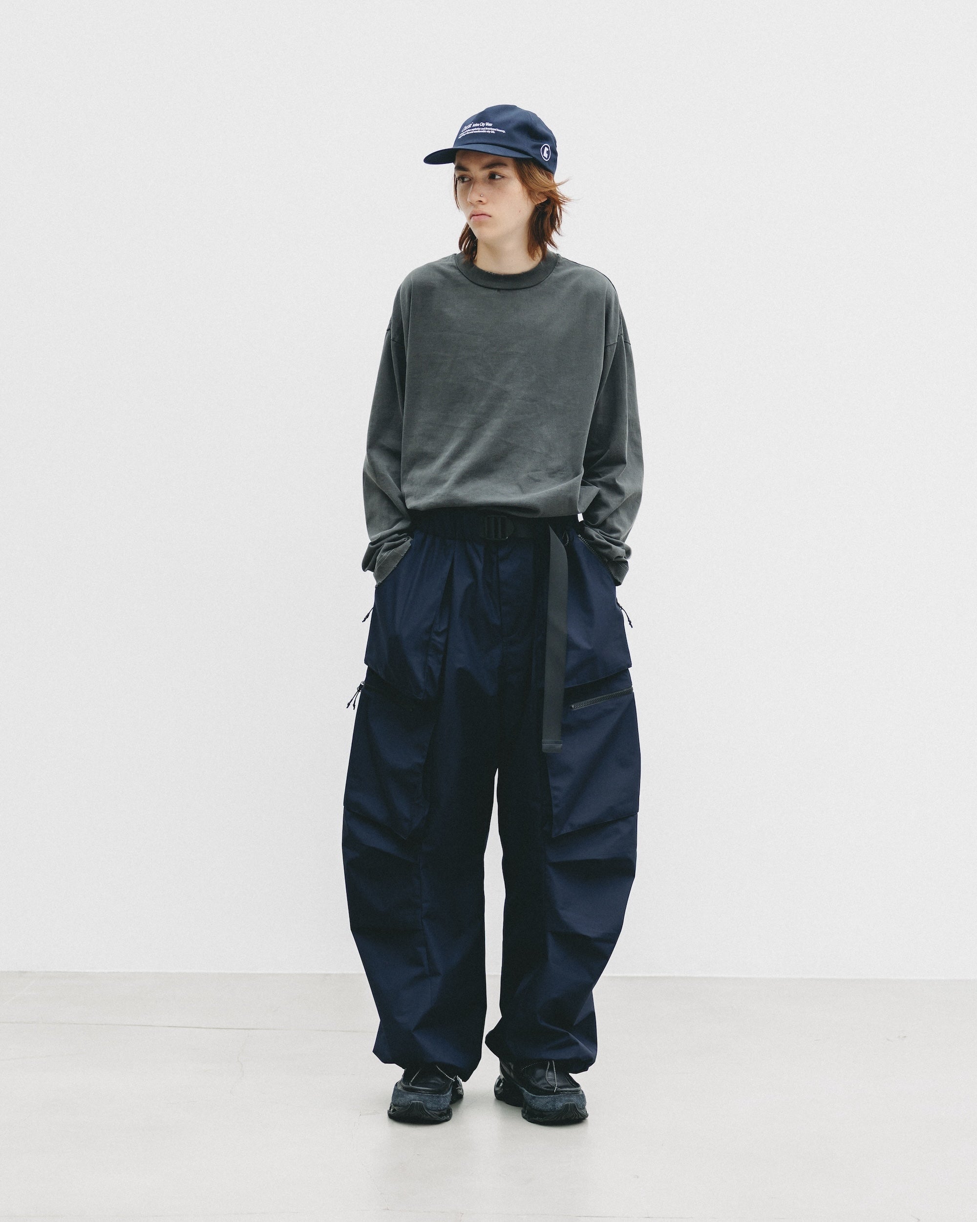 【10.1 WED 20:00- IN STOCK】PIGMENT DYED L/S T-SHIRT WITH DRAWSTRINGS