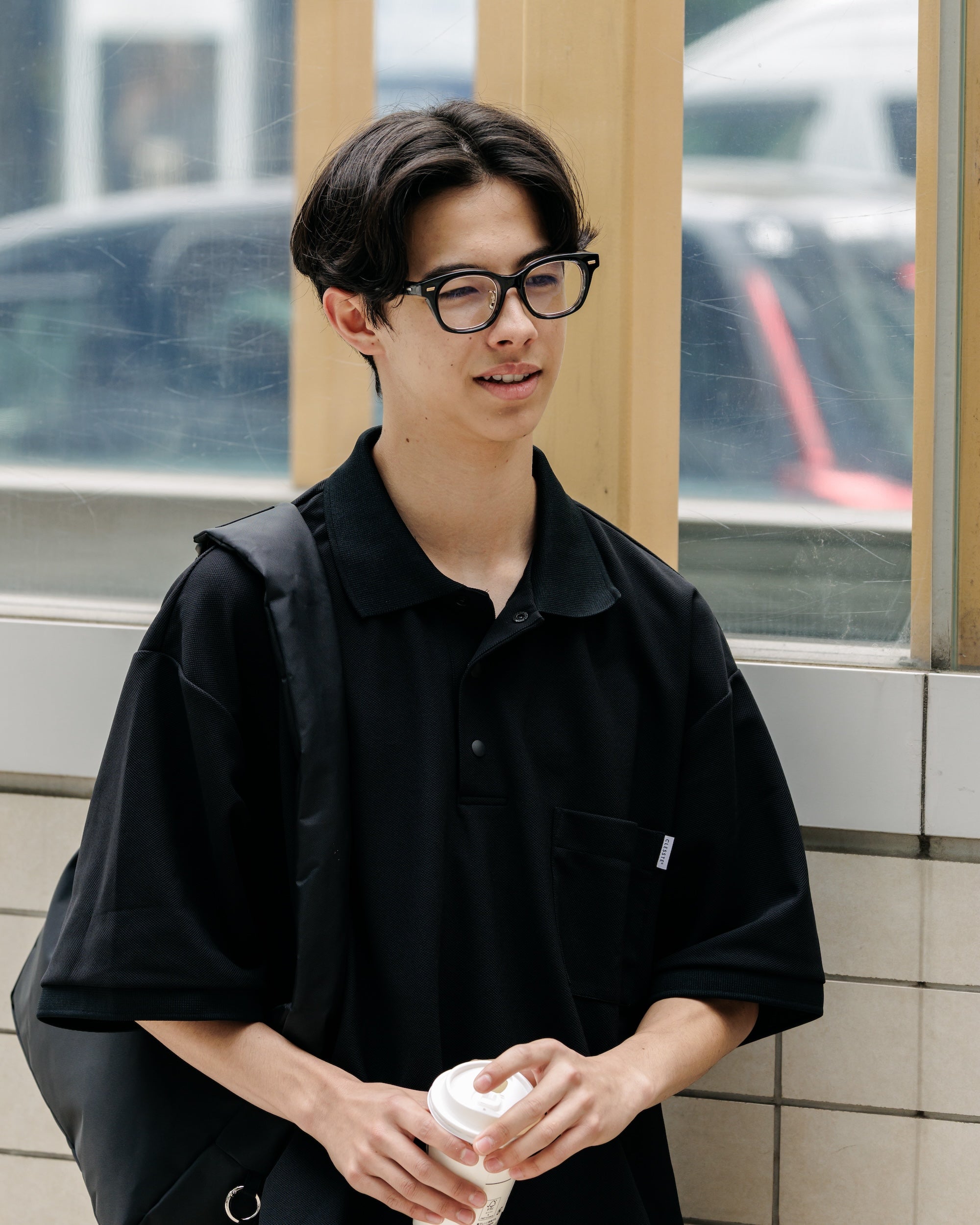 【6.11 WED 20:00- IN STOCK】ACTIVE CITY S/S POLO SHIRT (BLACK)