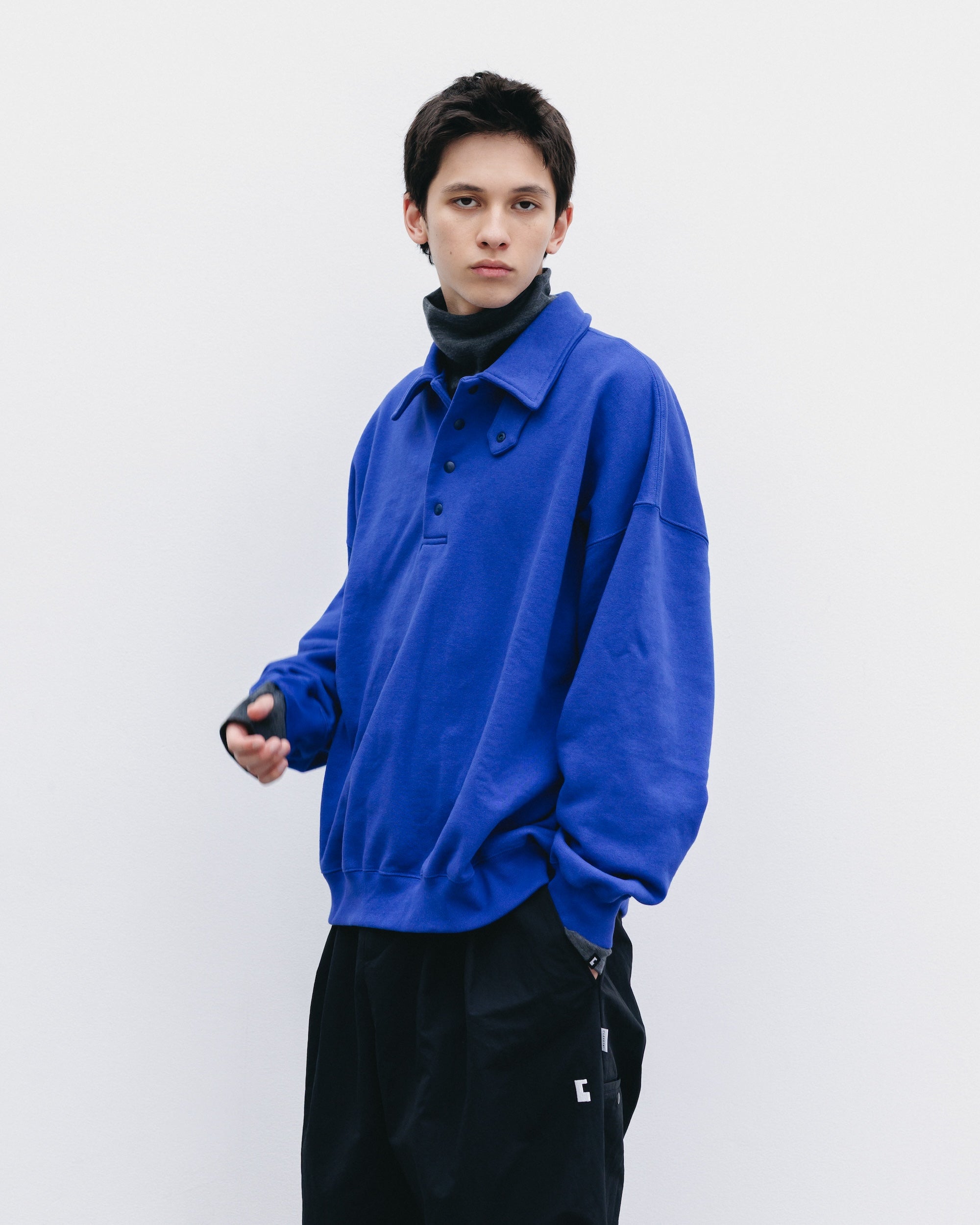 HALF SNAP SWEATSHIRT (BLUE)