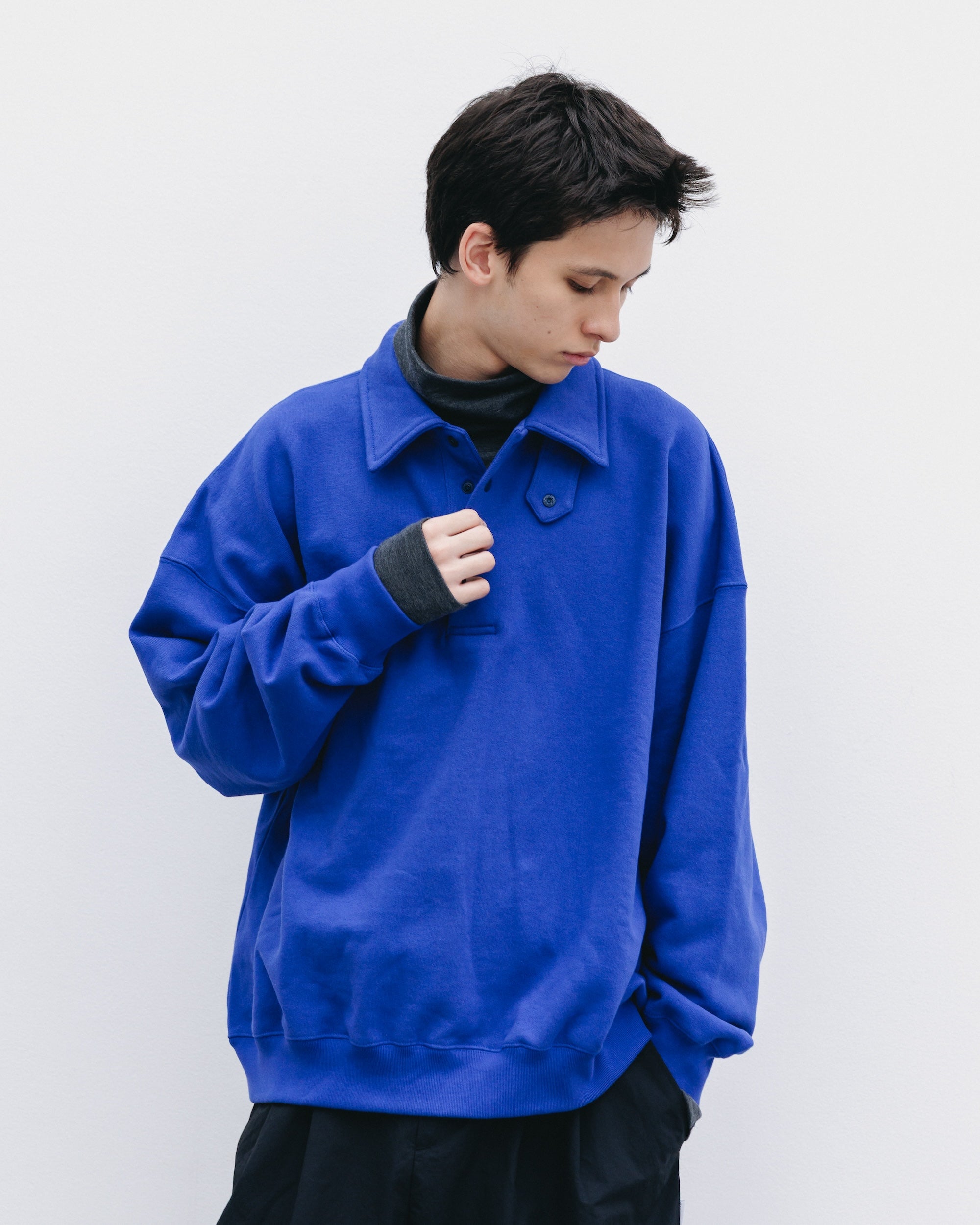 HALF SNAP SWEATSHIRT (BLUE)