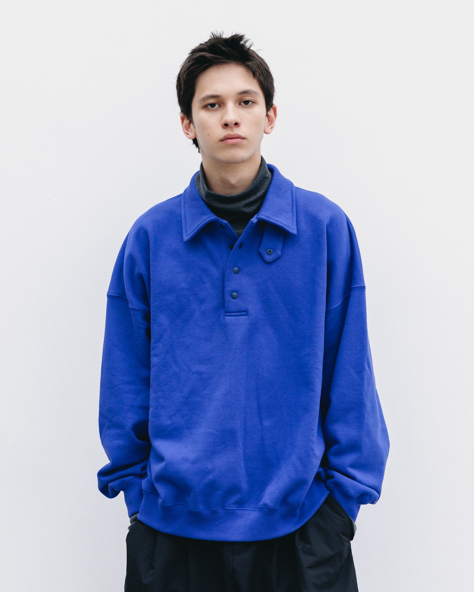 HALF SNAP SWEATSHIRT (BLUE)