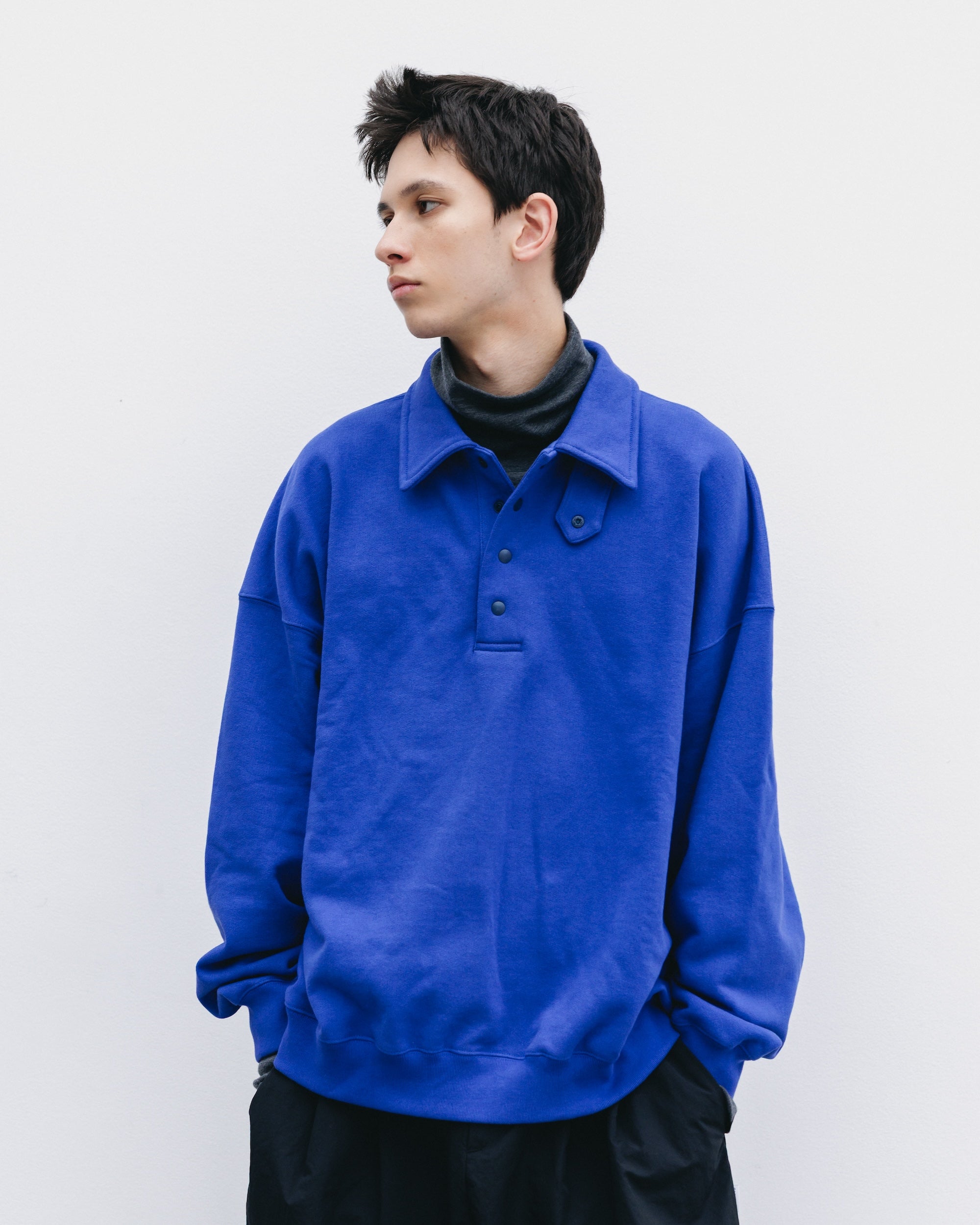 HALF SNAP SWEATSHIRT (BLUE)