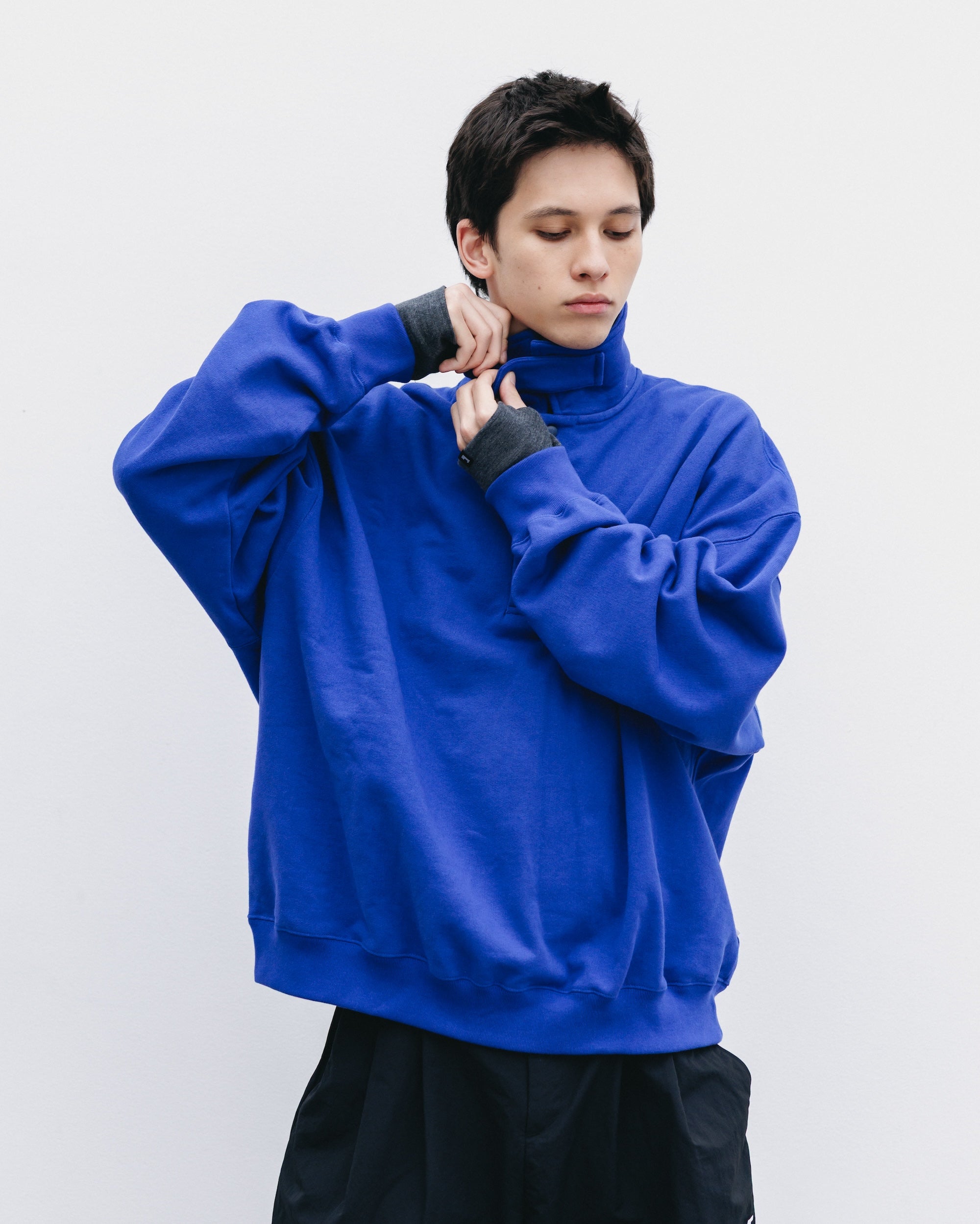HALF SNAP SWEATSHIRT (BLUE)
