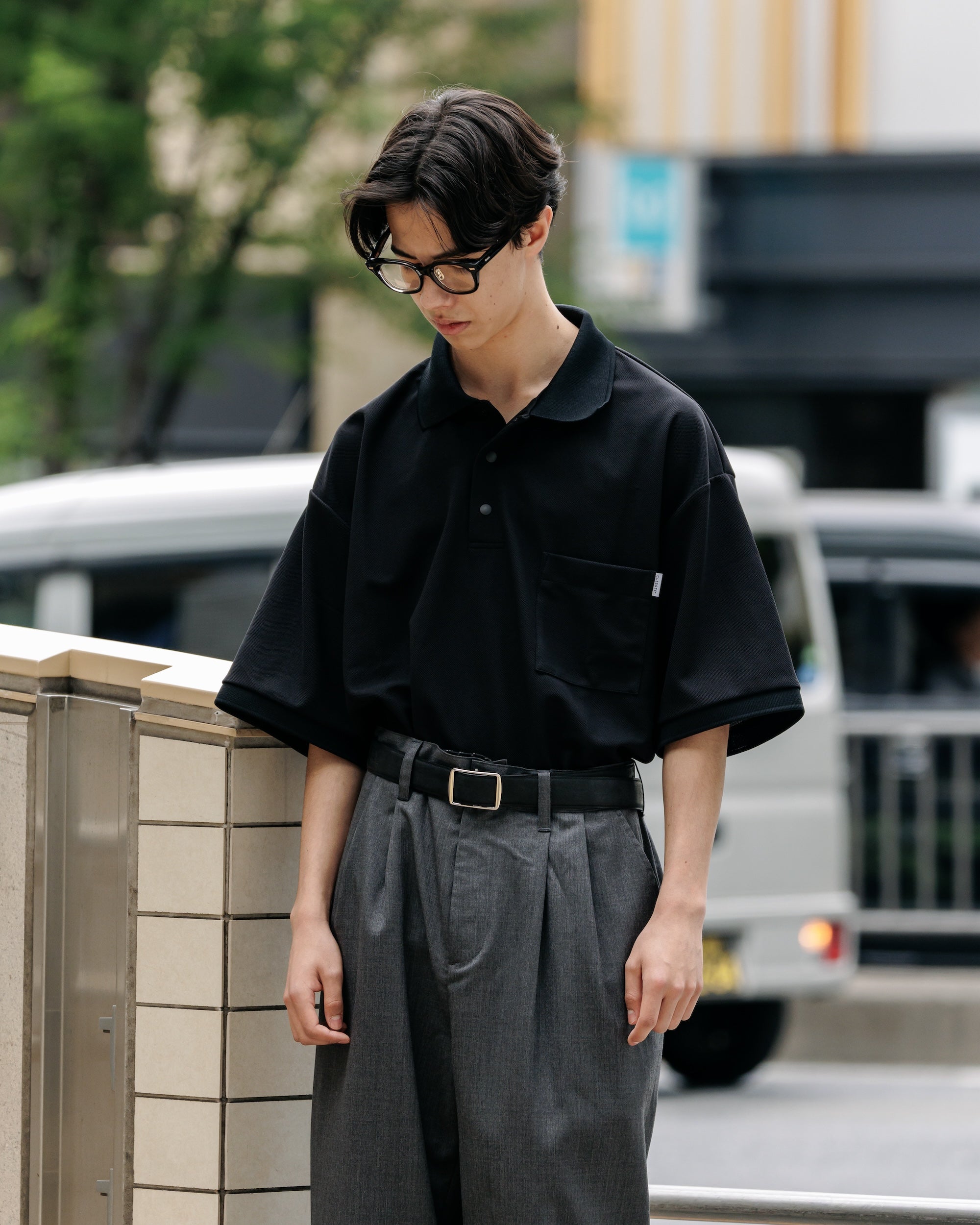 【6.11 WED 20:00- IN STOCK】ACTIVE CITY S/S POLO SHIRT (BLACK)