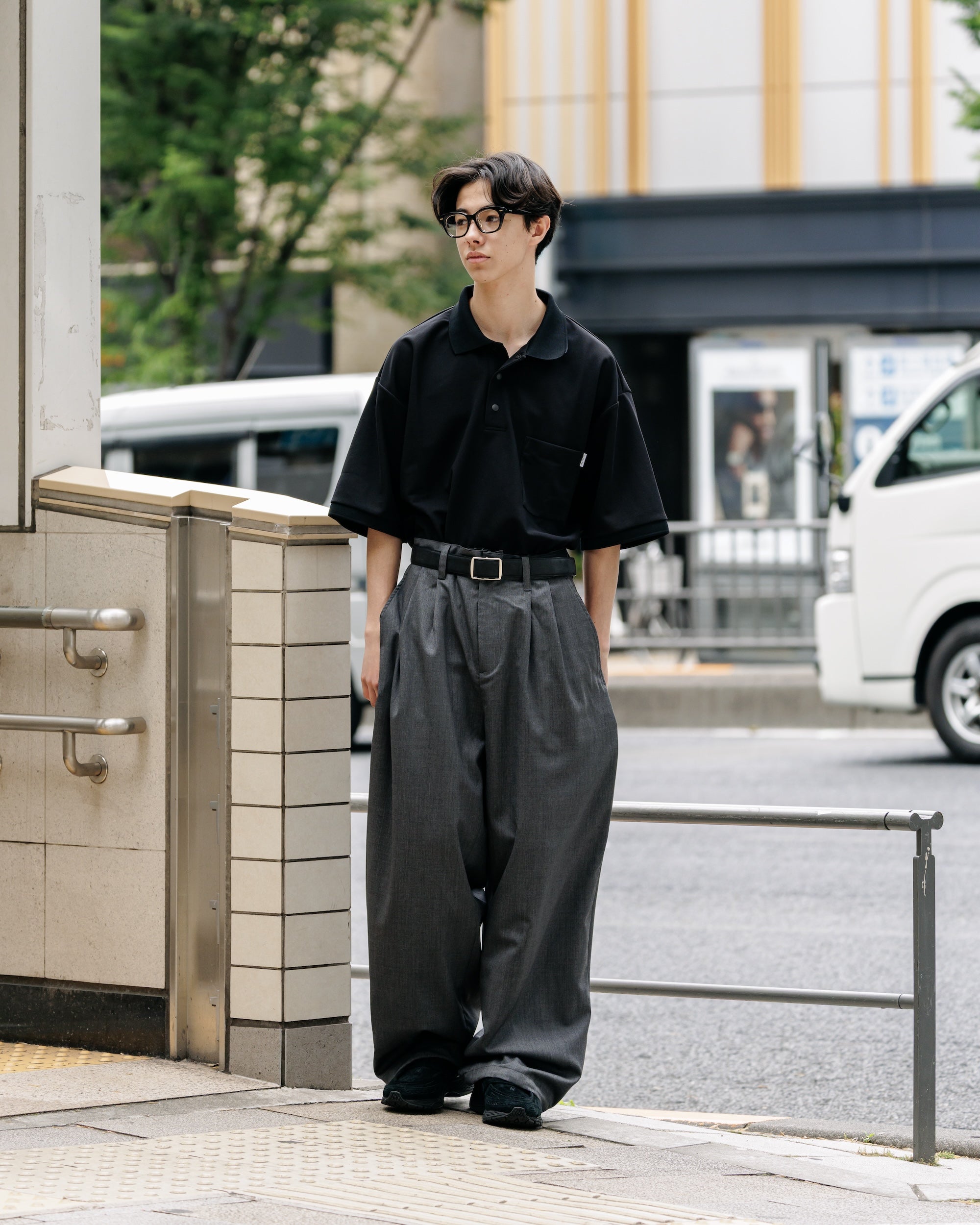【6.11 WED 20:00- IN STOCK】ACTIVE CITY S/S POLO SHIRT (BLACK)