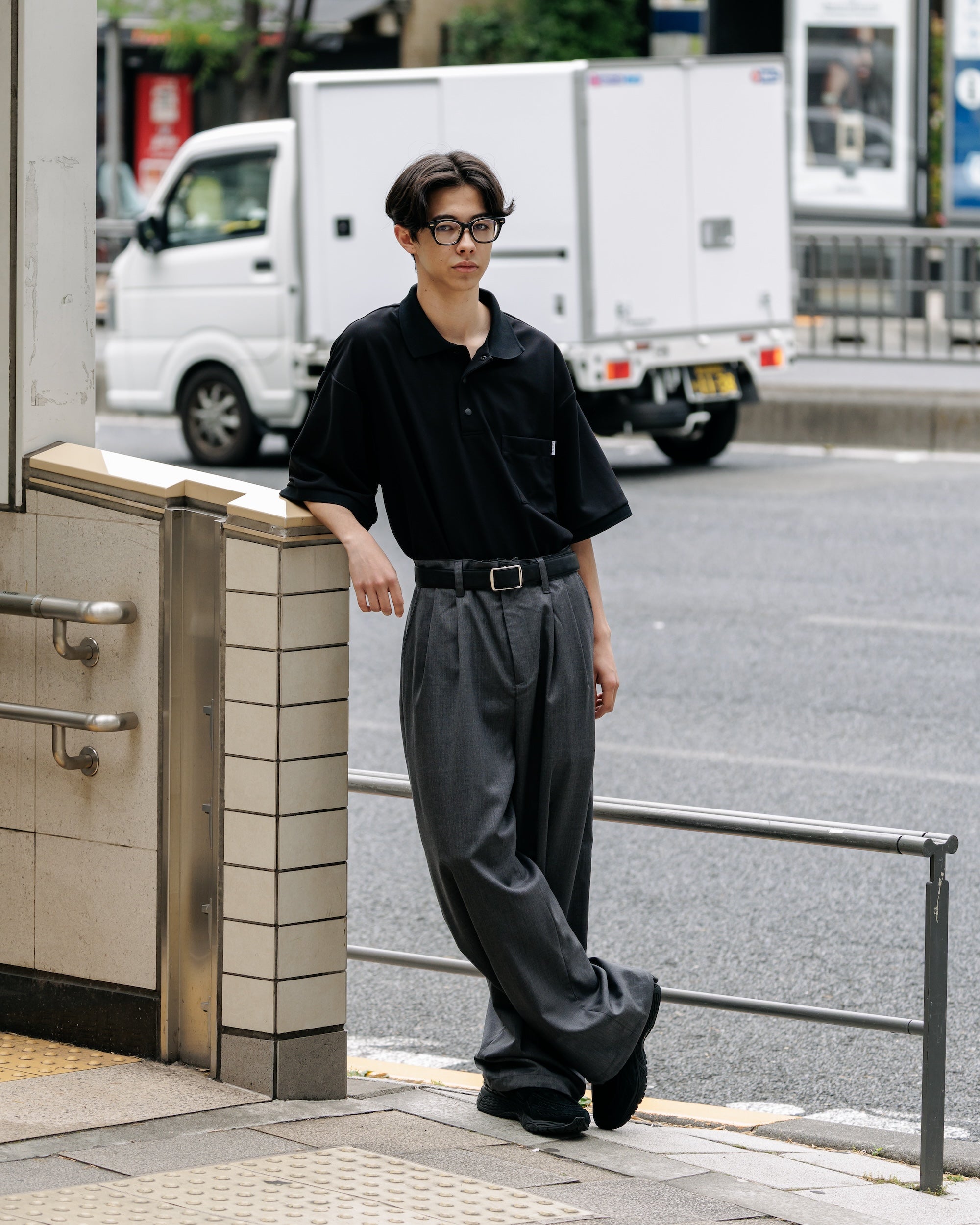【6.11 WED 20:00- IN STOCK】ACTIVE CITY S/S POLO SHIRT (BLACK)