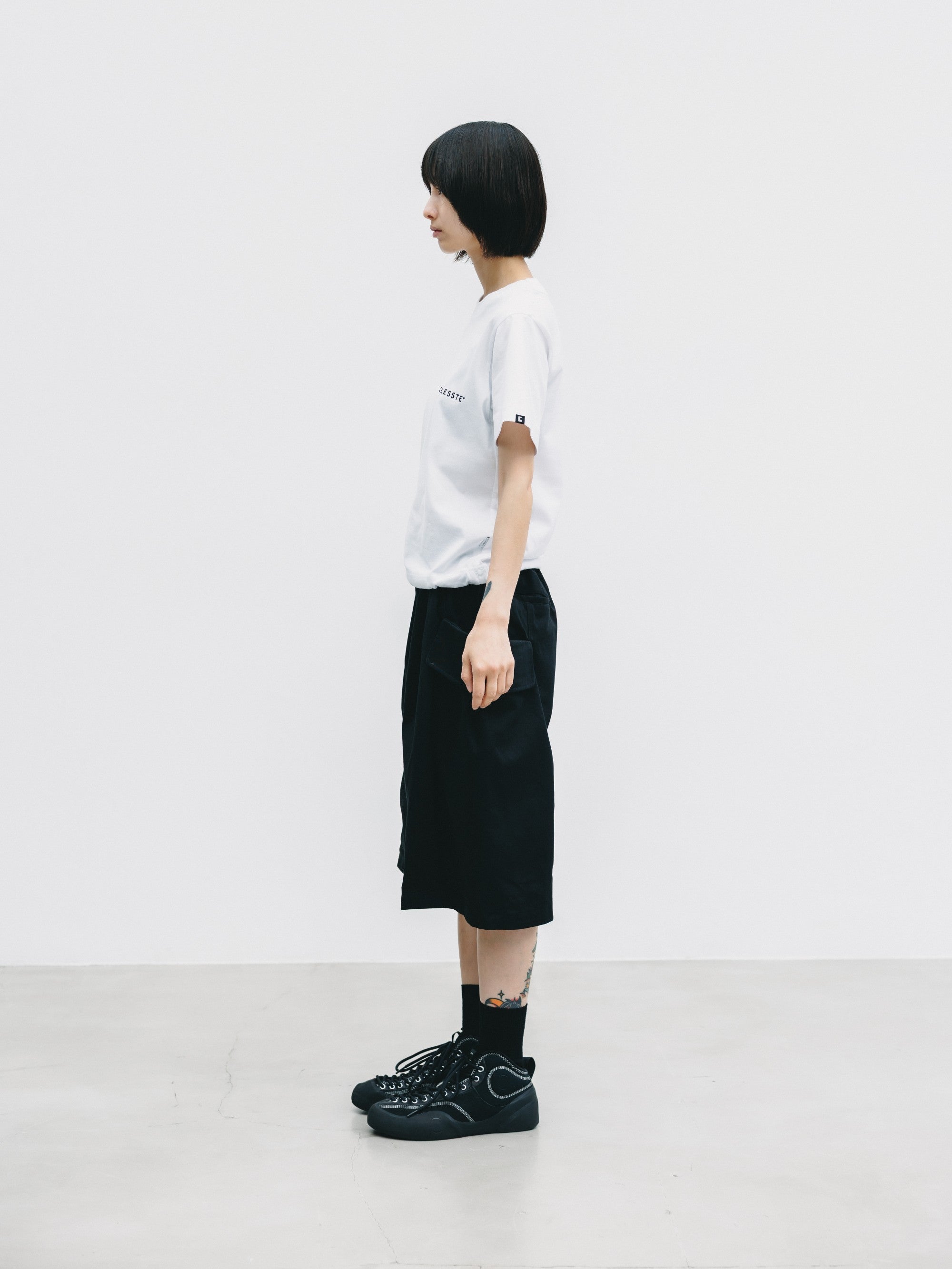 【6.24 WED 20:00- IN STOCK】FLAP WIDE BALLOON HALF PANTS (BLACK)