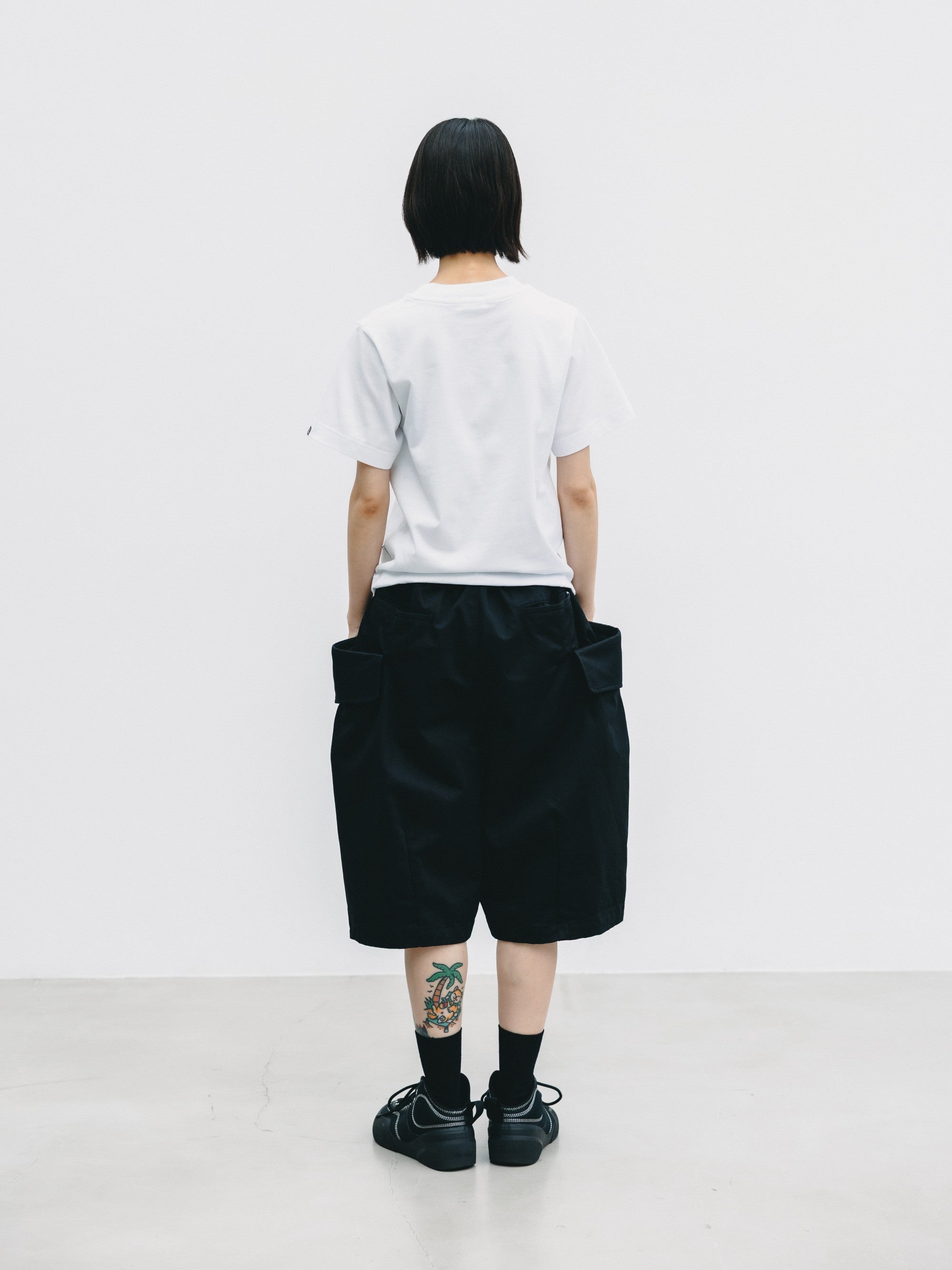 【6.24 WED 20:00- IN STOCK】FLAP WIDE BALLOON HALF PANTS (BLACK)