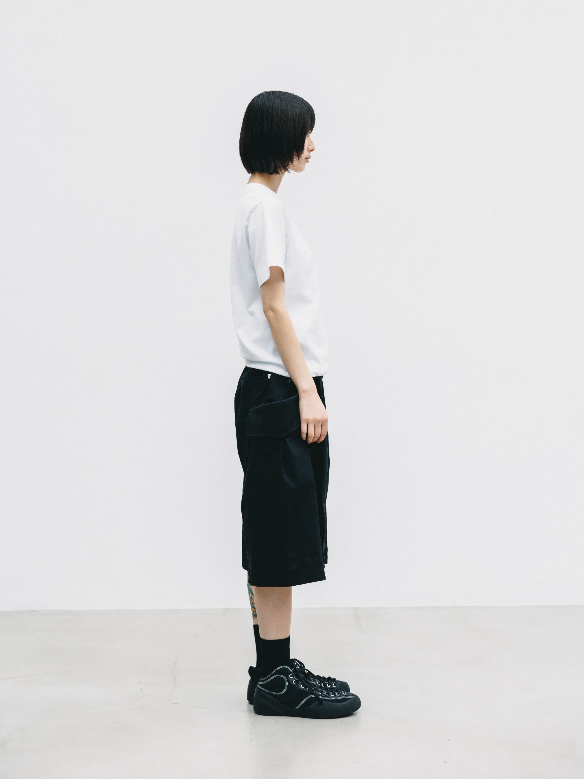 【6.24 WED 20:00- IN STOCK】FLAP WIDE BALLOON HALF PANTS (BLACK)