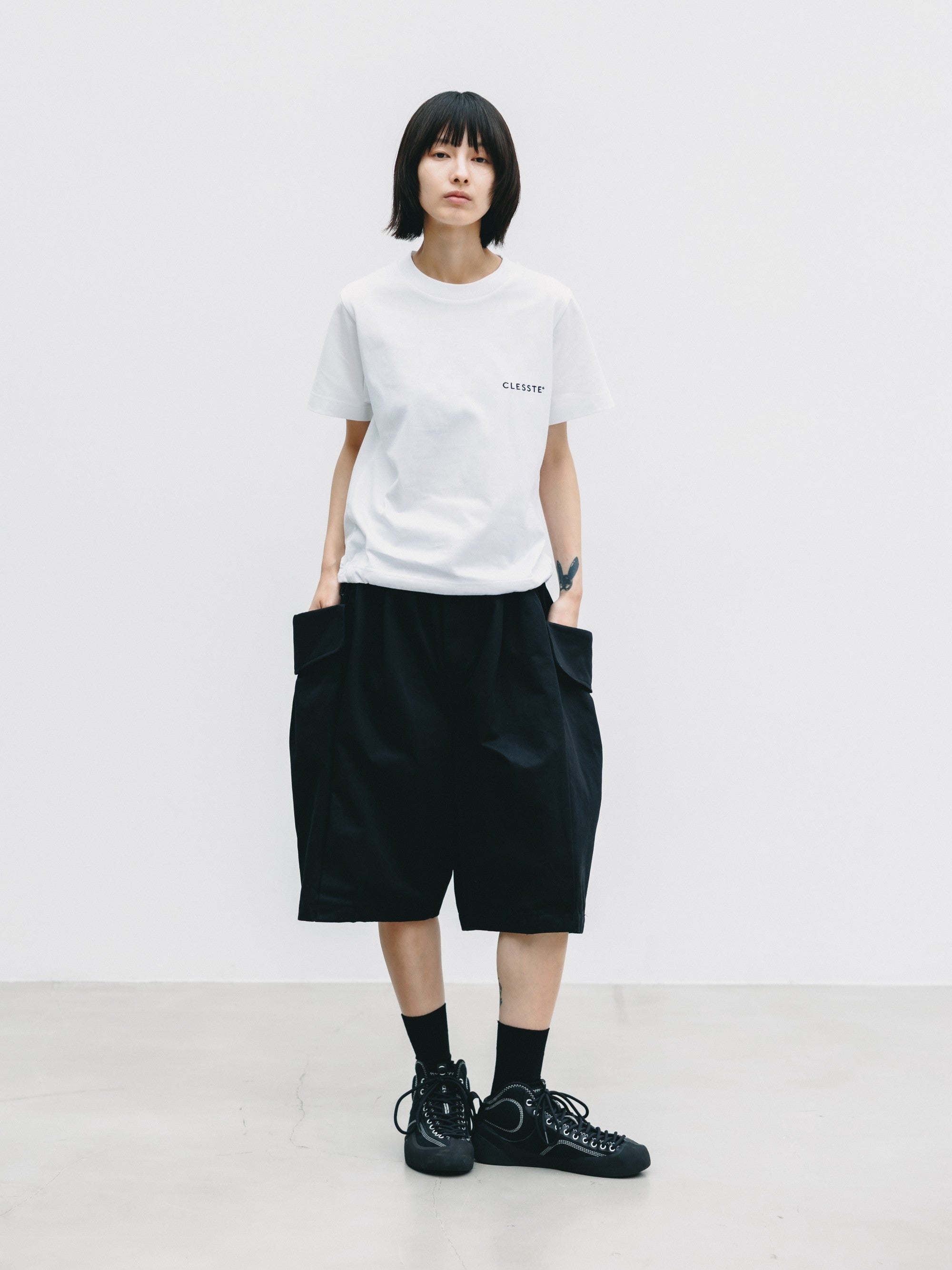 パンツ CLESSTE BALLOON CARGO HALF PANTS FLAP WIDE BALLOON HALF PANTS (BLACK)