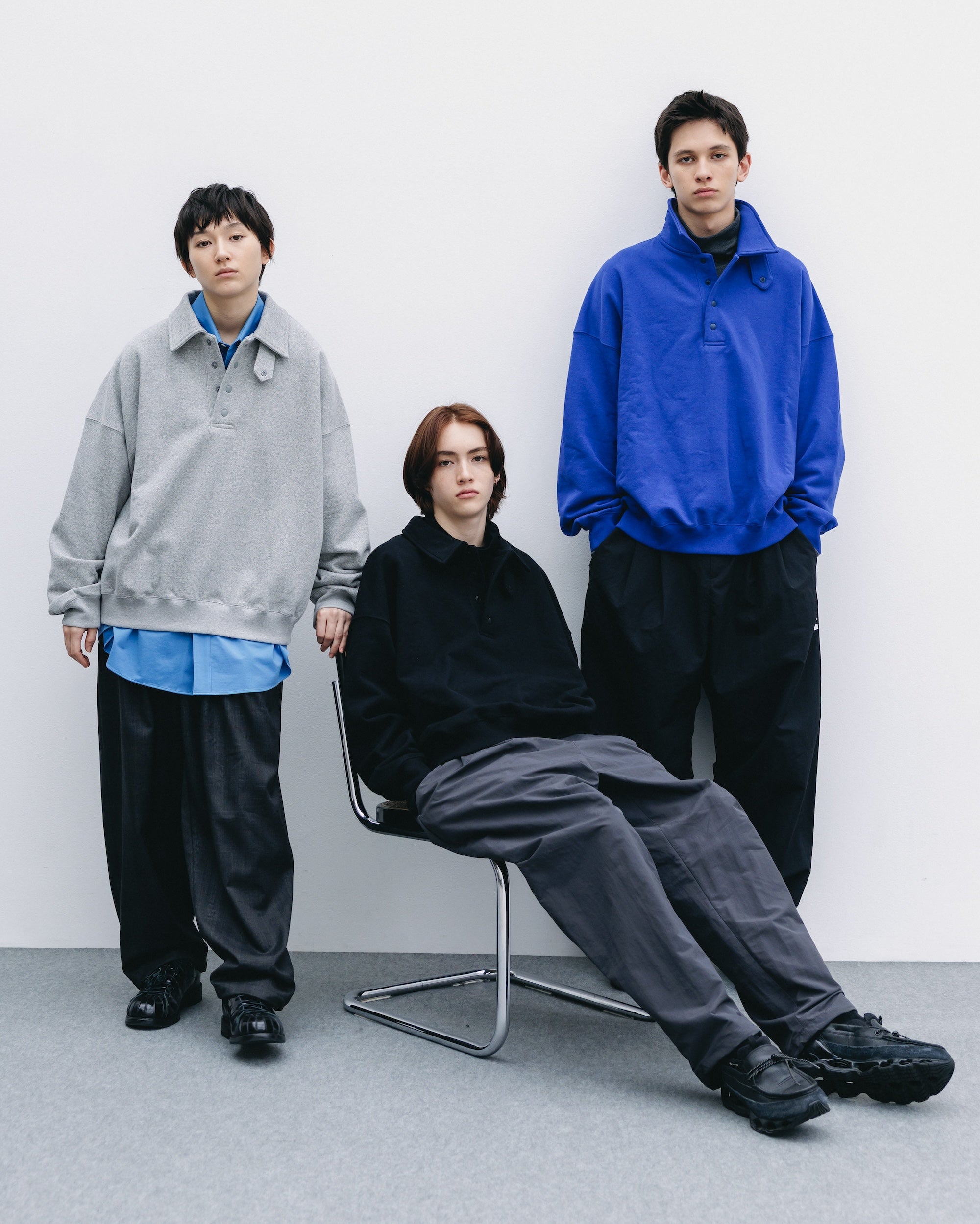 HALF SNAP SWEATSHIRT (BLUE)