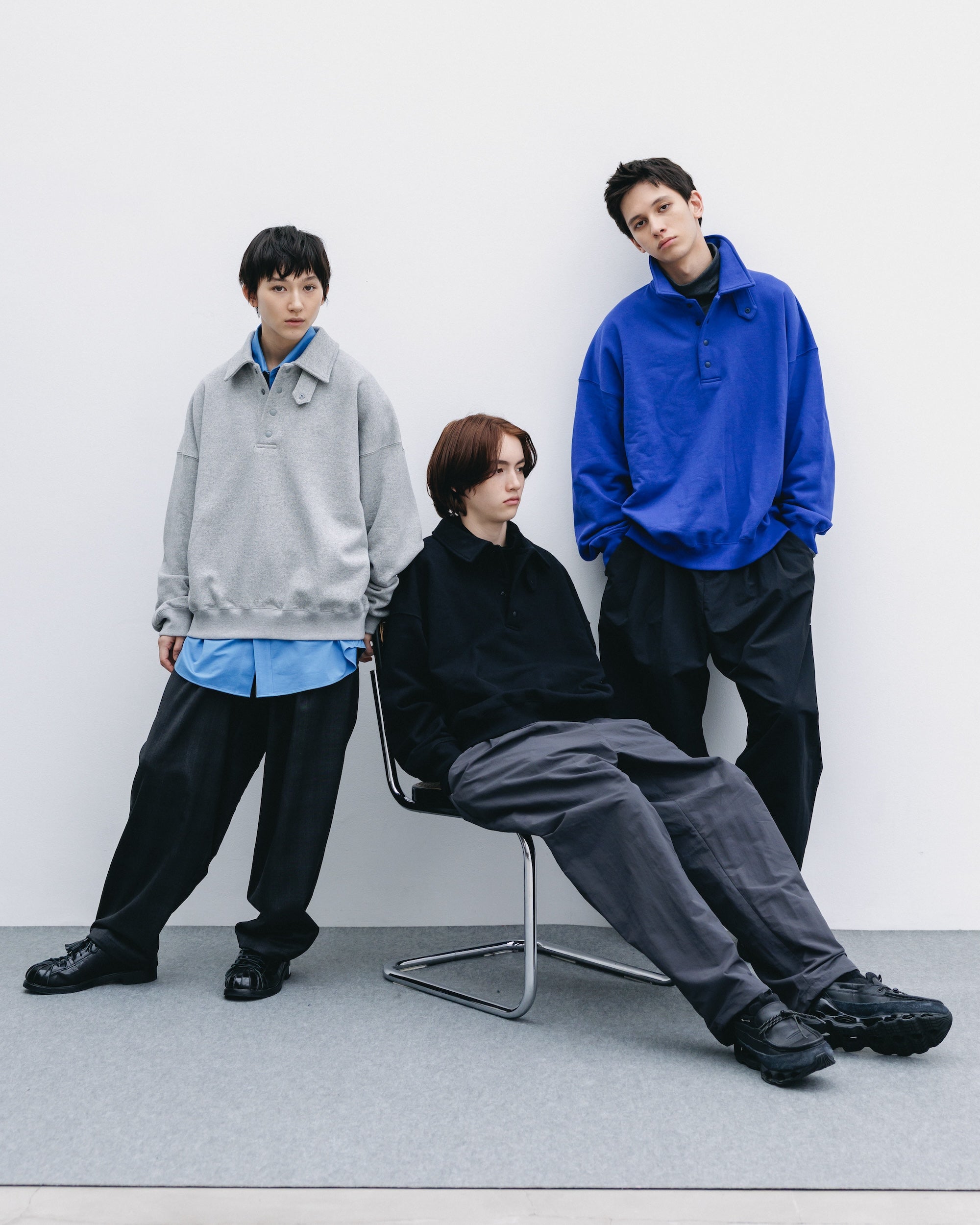 HALF SNAP SWEATSHIRT (BLUE)