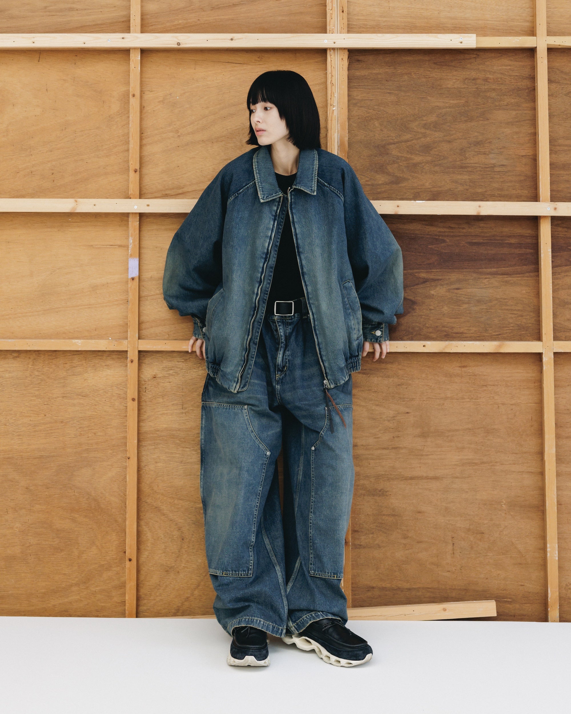 VINTAGE DYED SELVEDGE DENIM CITY UTILITY JACKET (VINTAGE INDIGO)