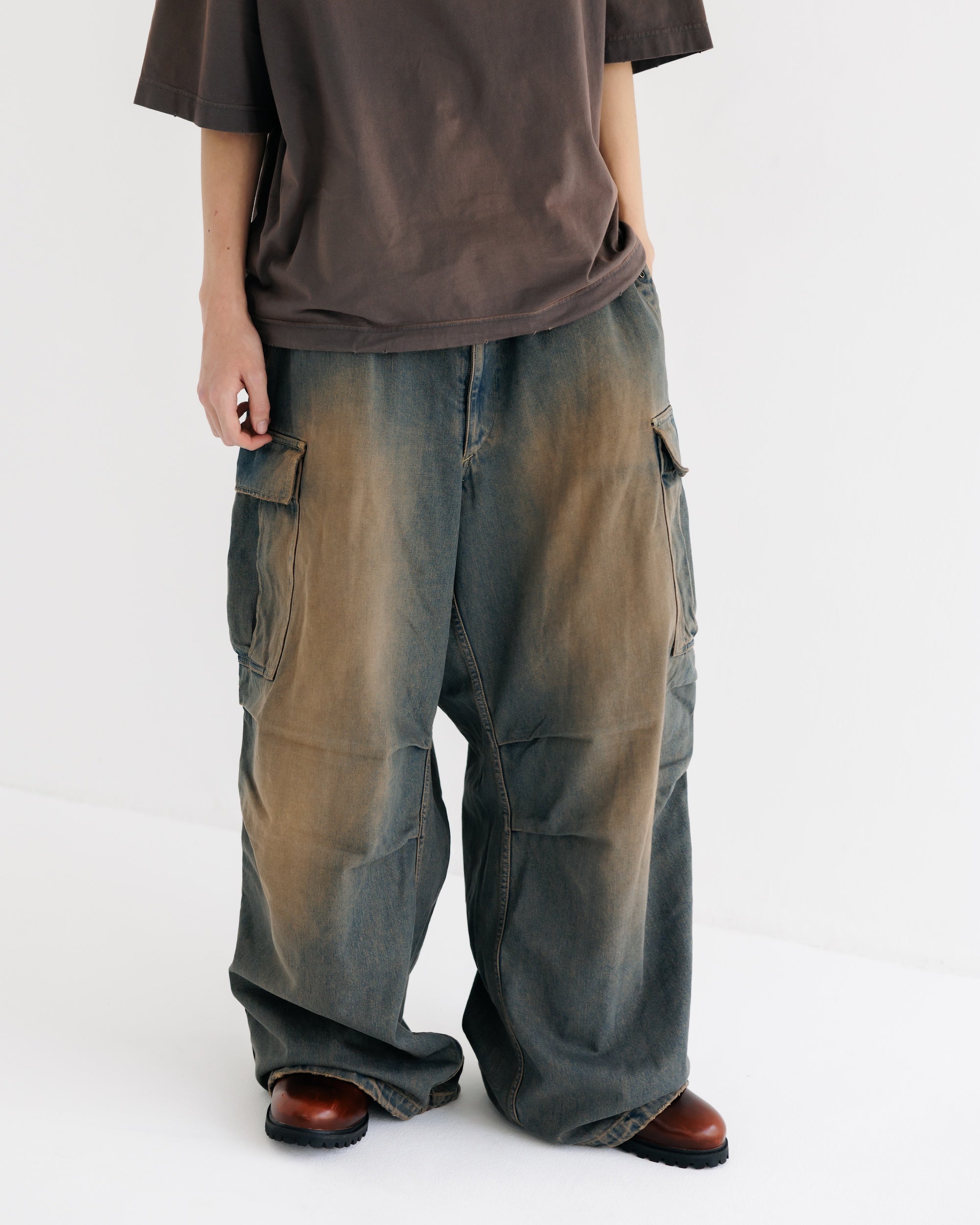 【9.13 SAT 20:00- IN STOCK】VINTAGE DYED SELVEDGE DENIM M-51 ARCTIC TROUSERS (VINTAGE BROWN)
