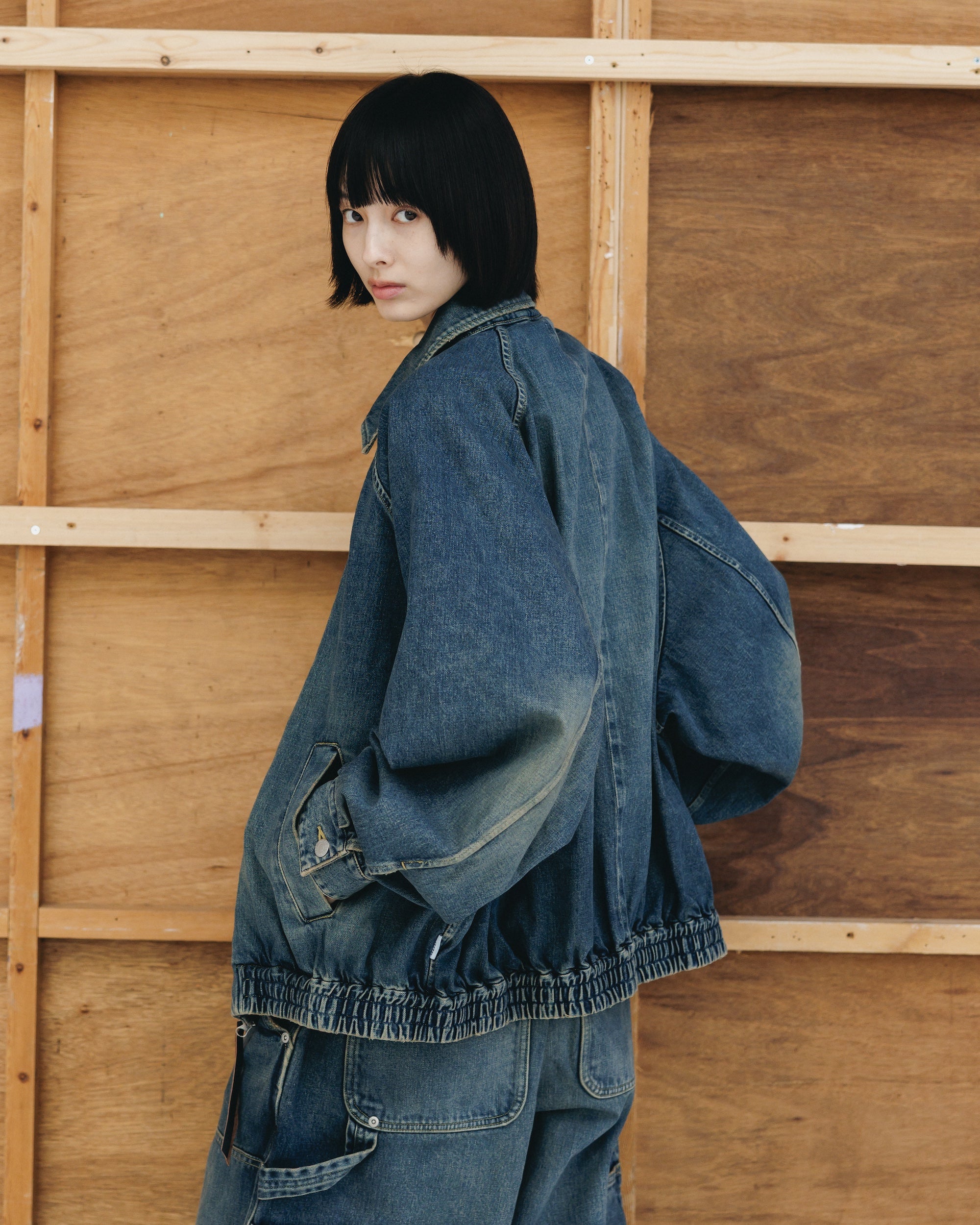 VINTAGE DYED SELVEDGE DENIM CITY UTILITY JACKET (VINTAGE INDIGO)