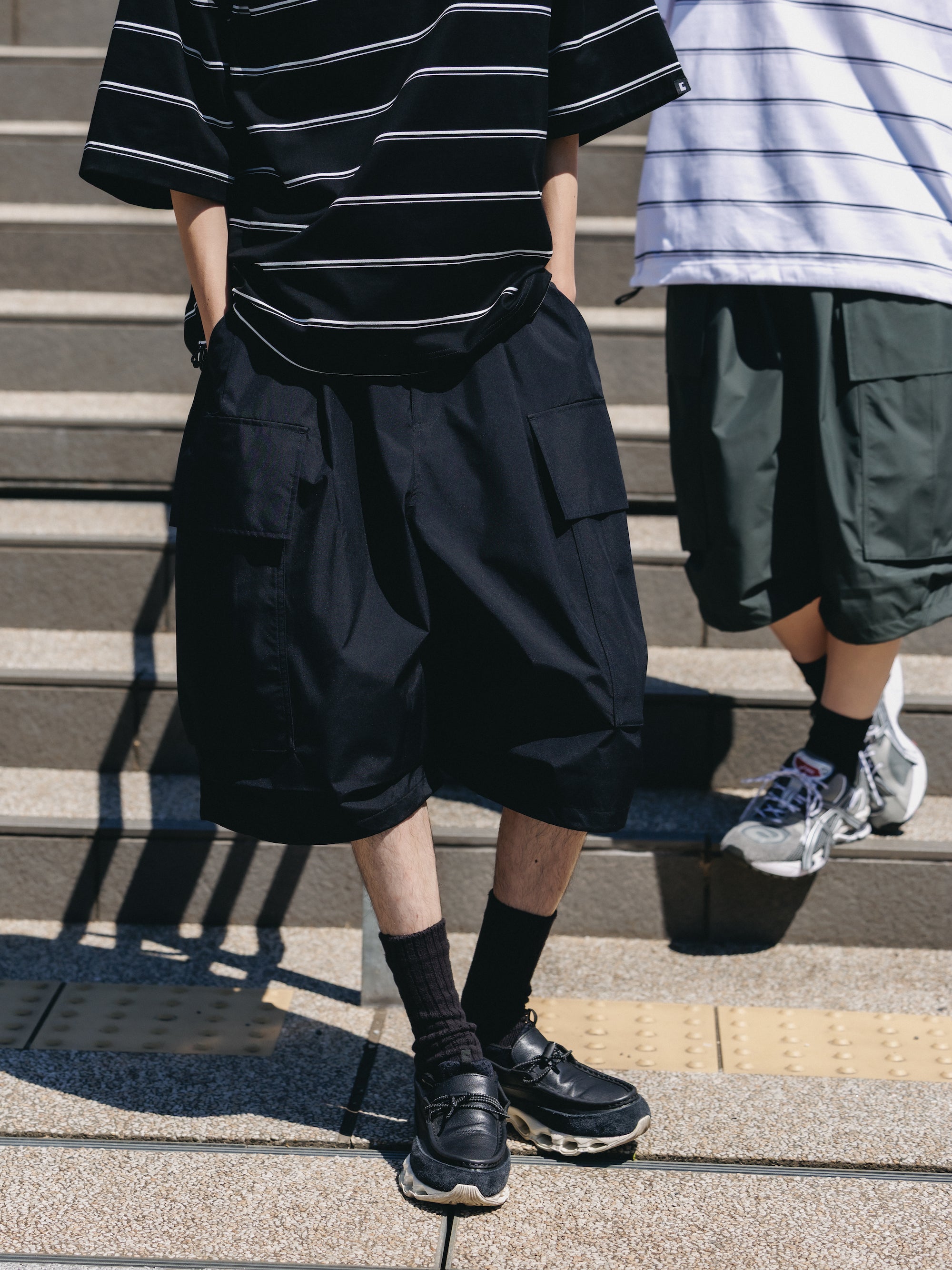 +PHENIX WINDSTOPPER® BY GORE-TEX LABS CITY MEGA POCKET BALLOON CARGO HALF PANTS(BLACK)