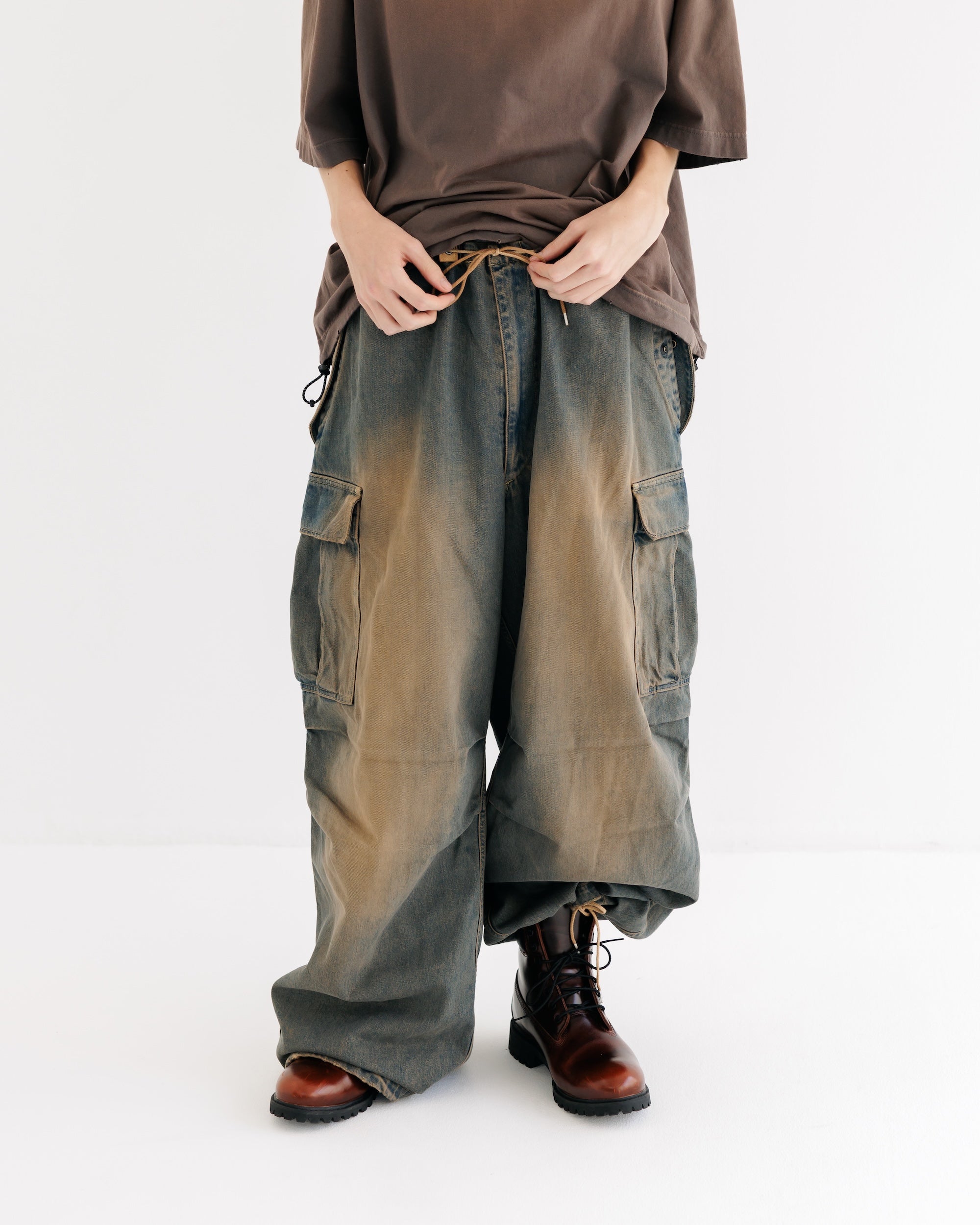【9.13 SAT 20:00- IN STOCK】VINTAGE DYED SELVEDGE DENIM M-51 ARCTIC TROUSERS (VINTAGE BROWN)