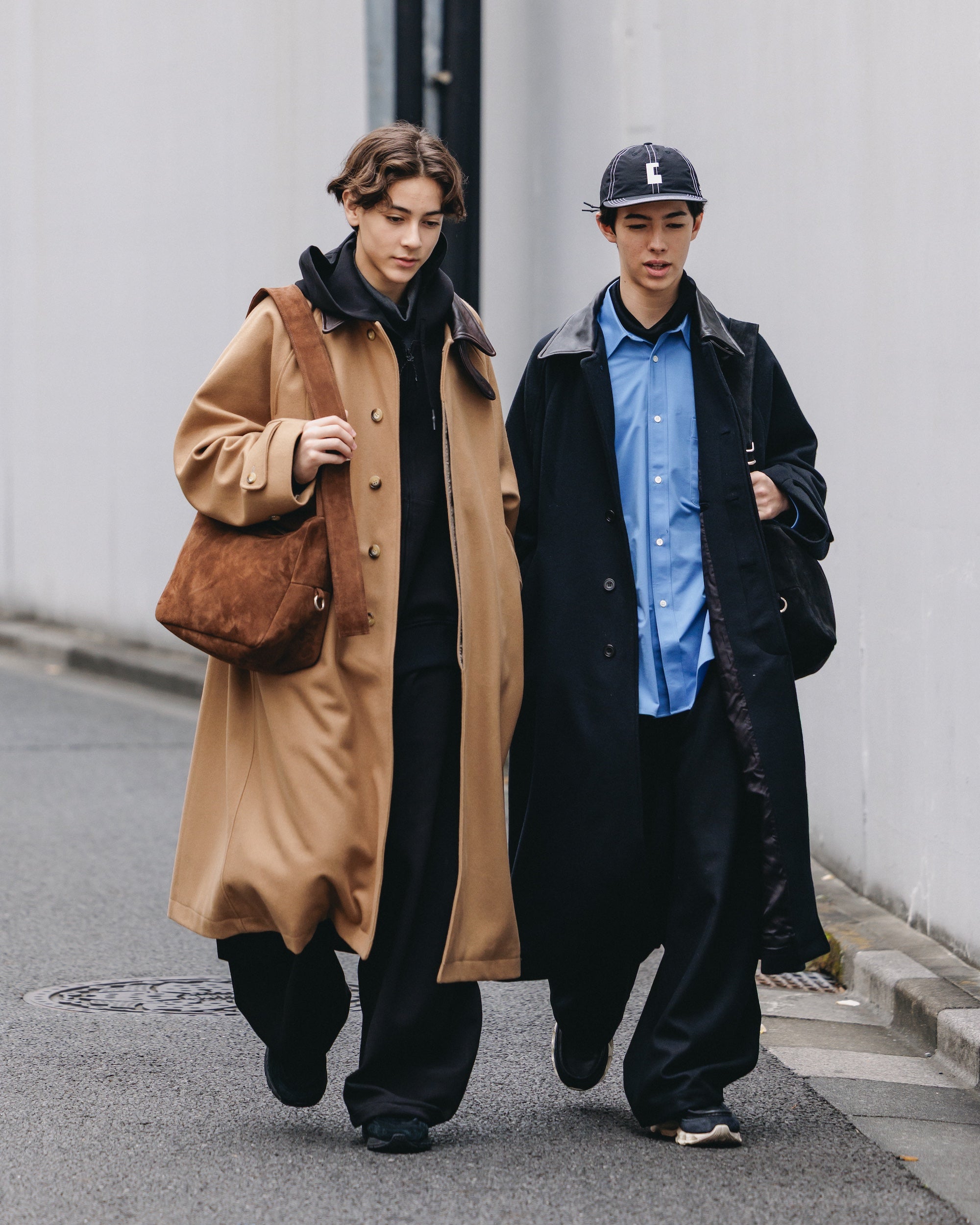 【12.10 WED 20:00- IN STOCK】LEATHER COLLAR WOOL MELTON BALMACAAN COAT (BLACK)