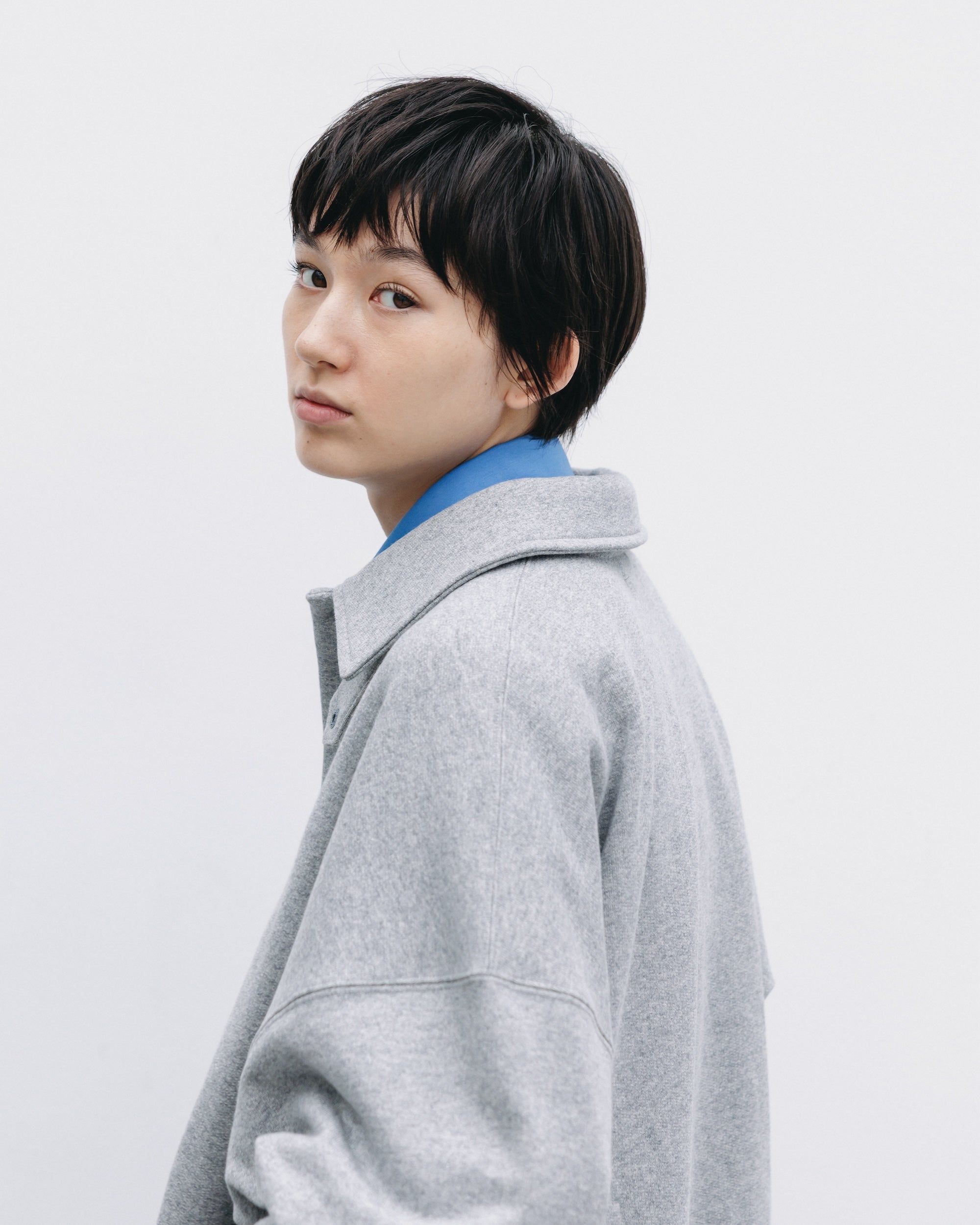 HALF SNAP SWEATSHIRT (GRAY)