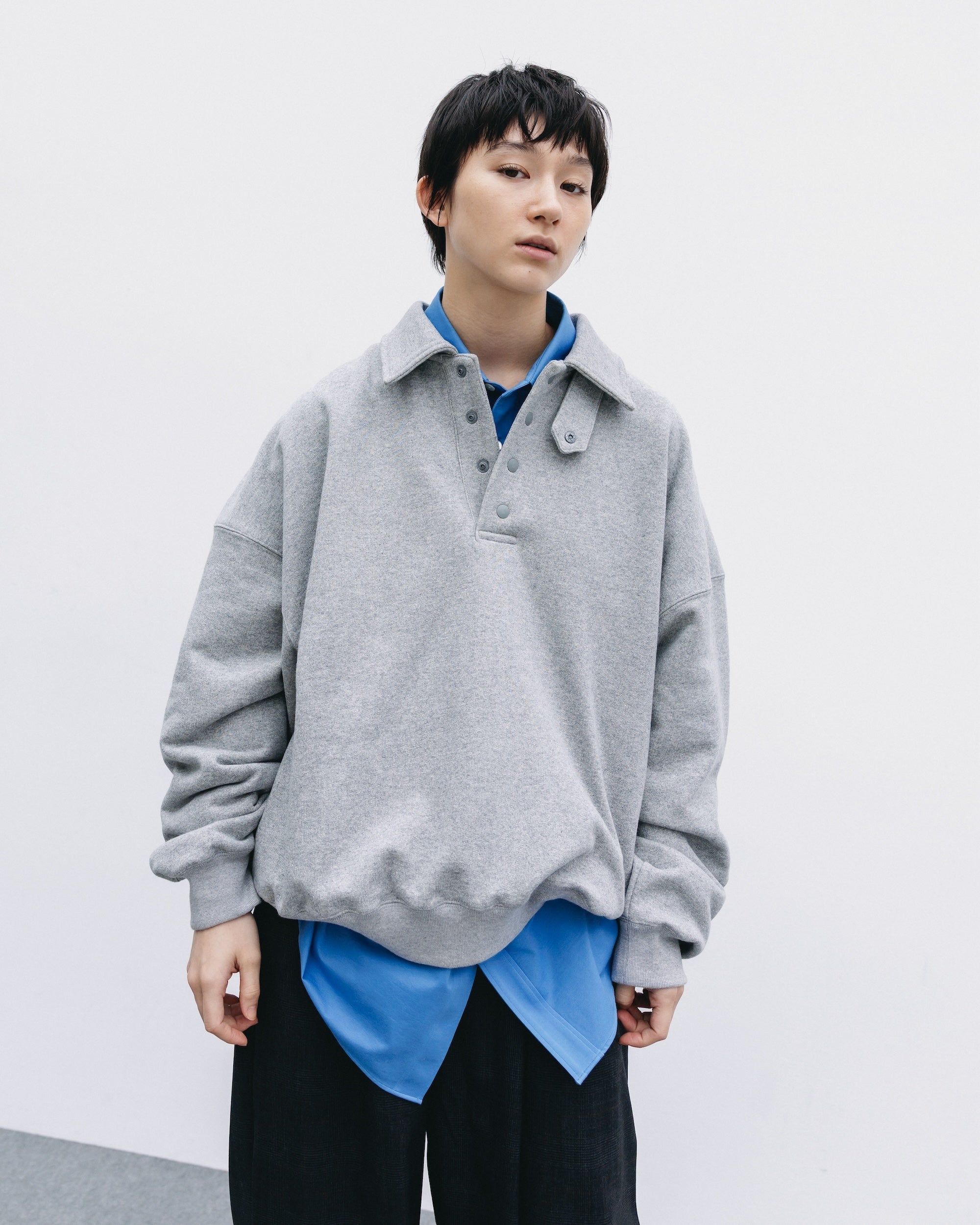 HALF SNAP SWEATSHIRT (GRAY)