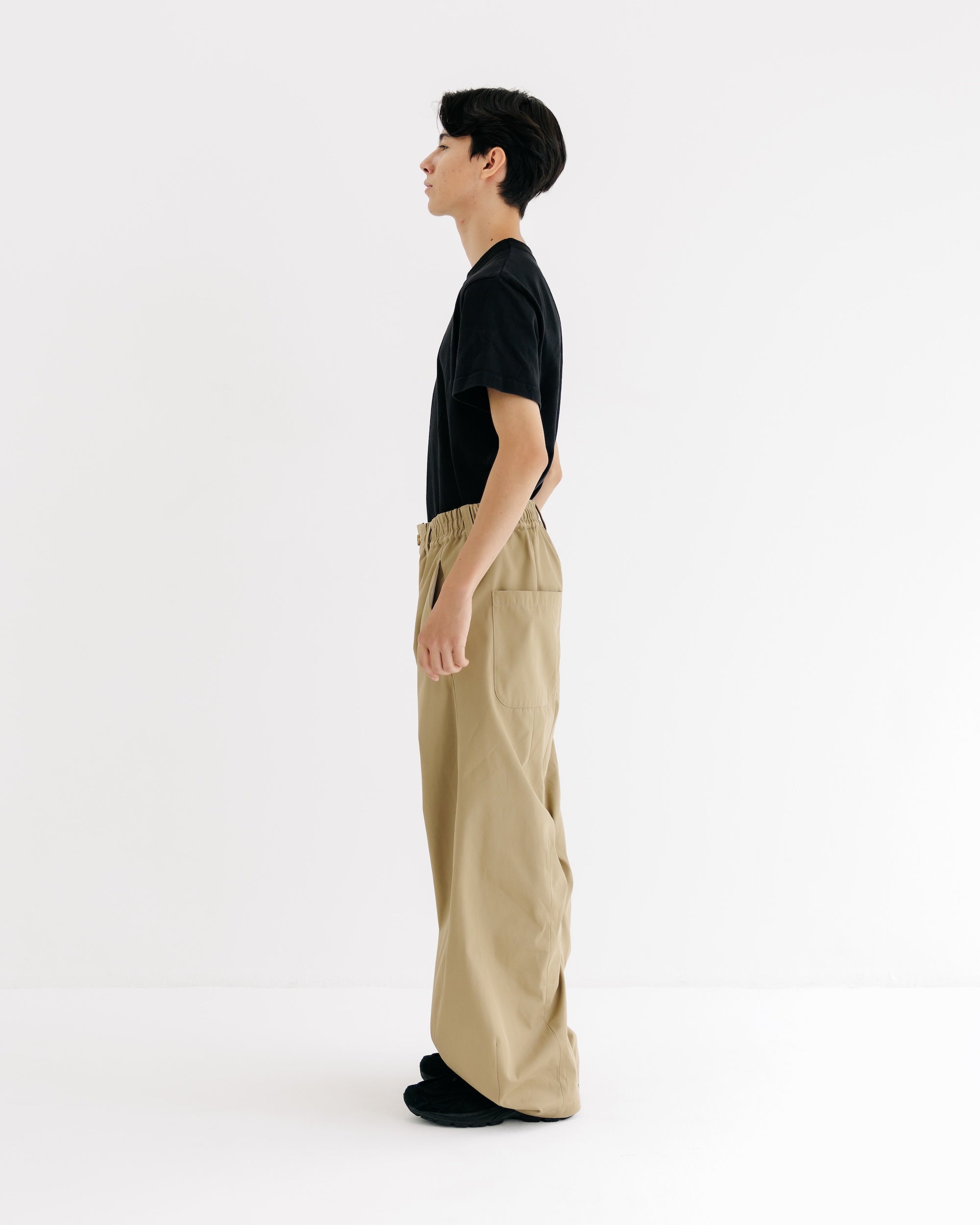 【9.10 WED 20:00- IN STOCK】BARREL LEG EASY PANTS (BEIGE)