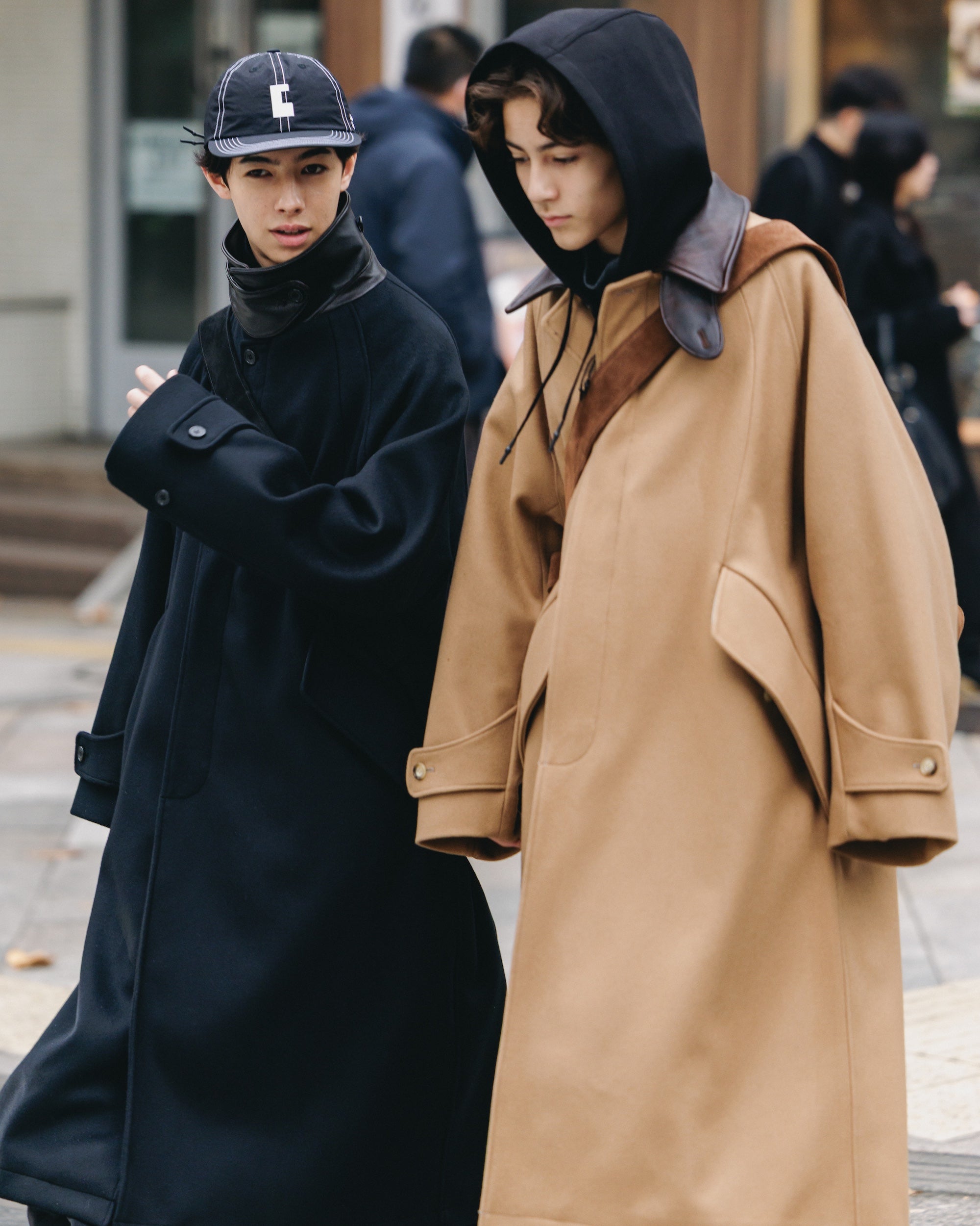 ジャケット・アウター CLESSTE Wool Melton Balmacaan Half Coat WOOL MELTON BALMACAAN COAT (BLACK)