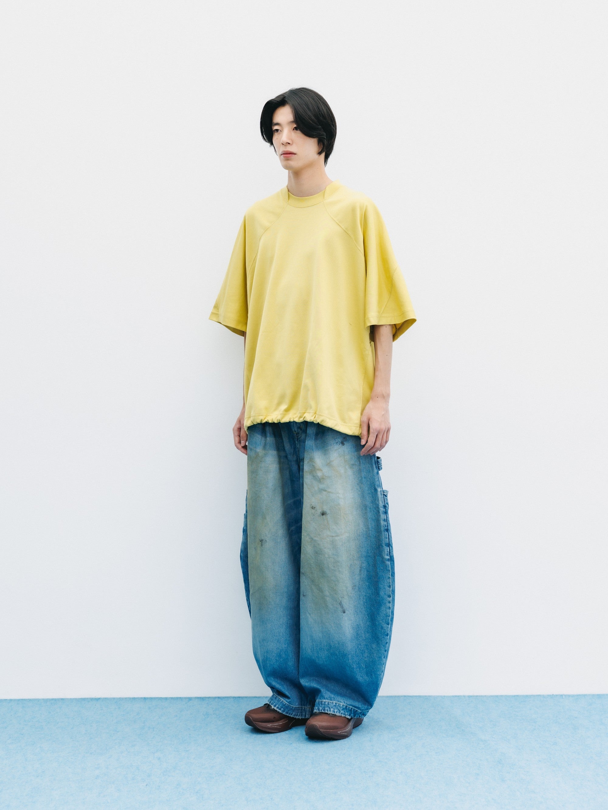 【6.6 SAT 20:00- IN STOCK】BLANK GAME S/S T-SHIRT WITH DRAWSTRINGS  (MUSTARD YELLOW)