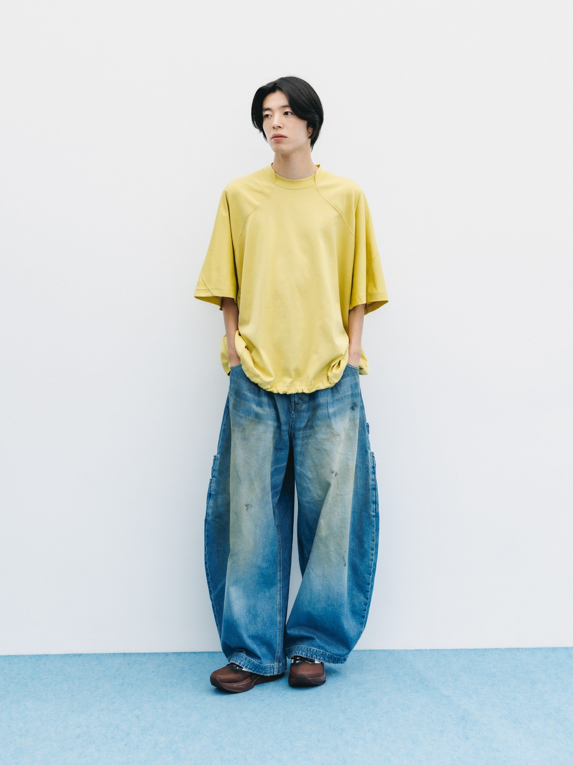 VINTAGE DYED SELVEDGE DENIM CITY MASSIVE UTILITY PANTS (VINTAGE LIGHT INDIGO)