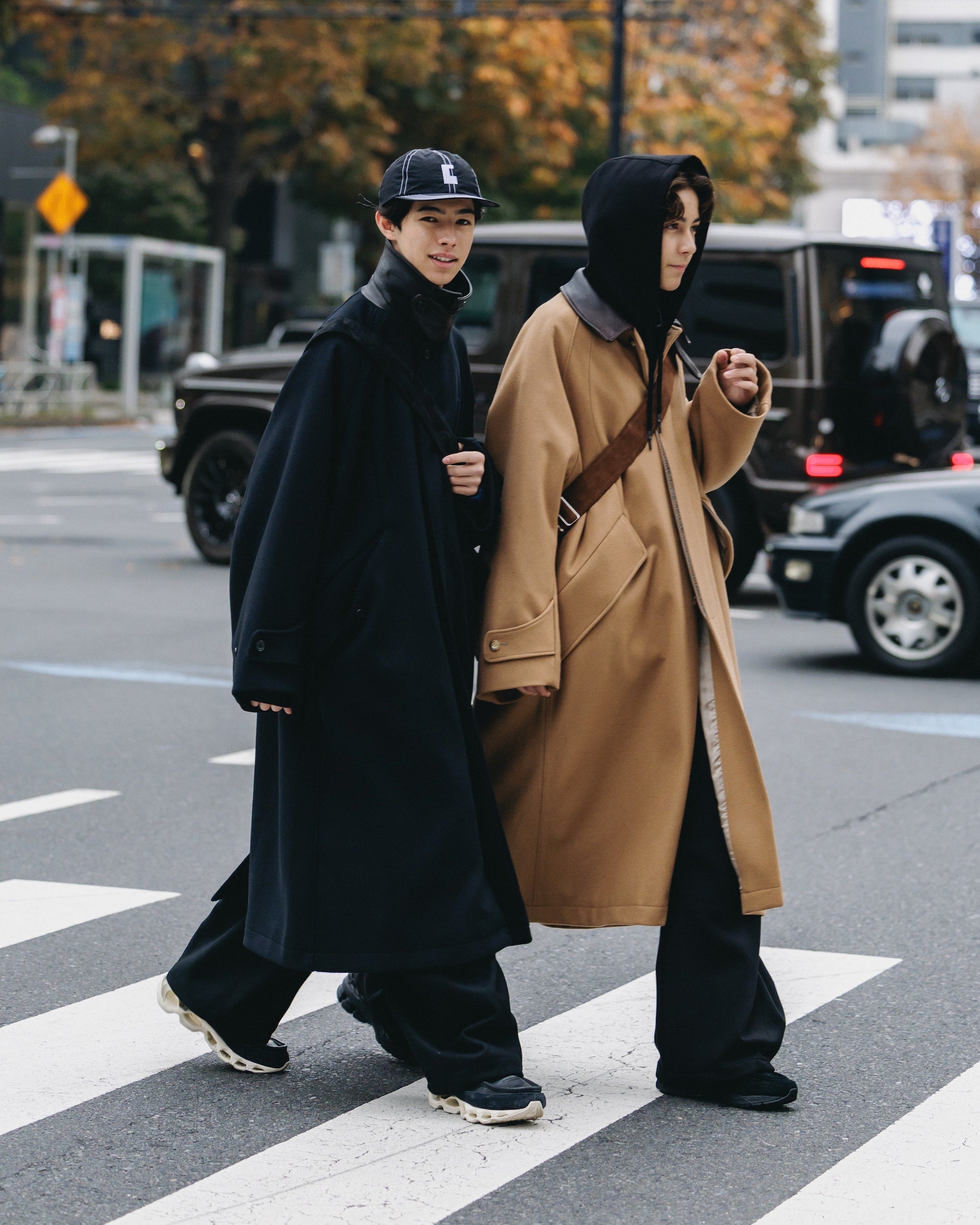 【12.10 WED 20:00- IN STOCK】LEATHER COLLAR WOOL MELTON BALMACAAN COAT (BLACK)