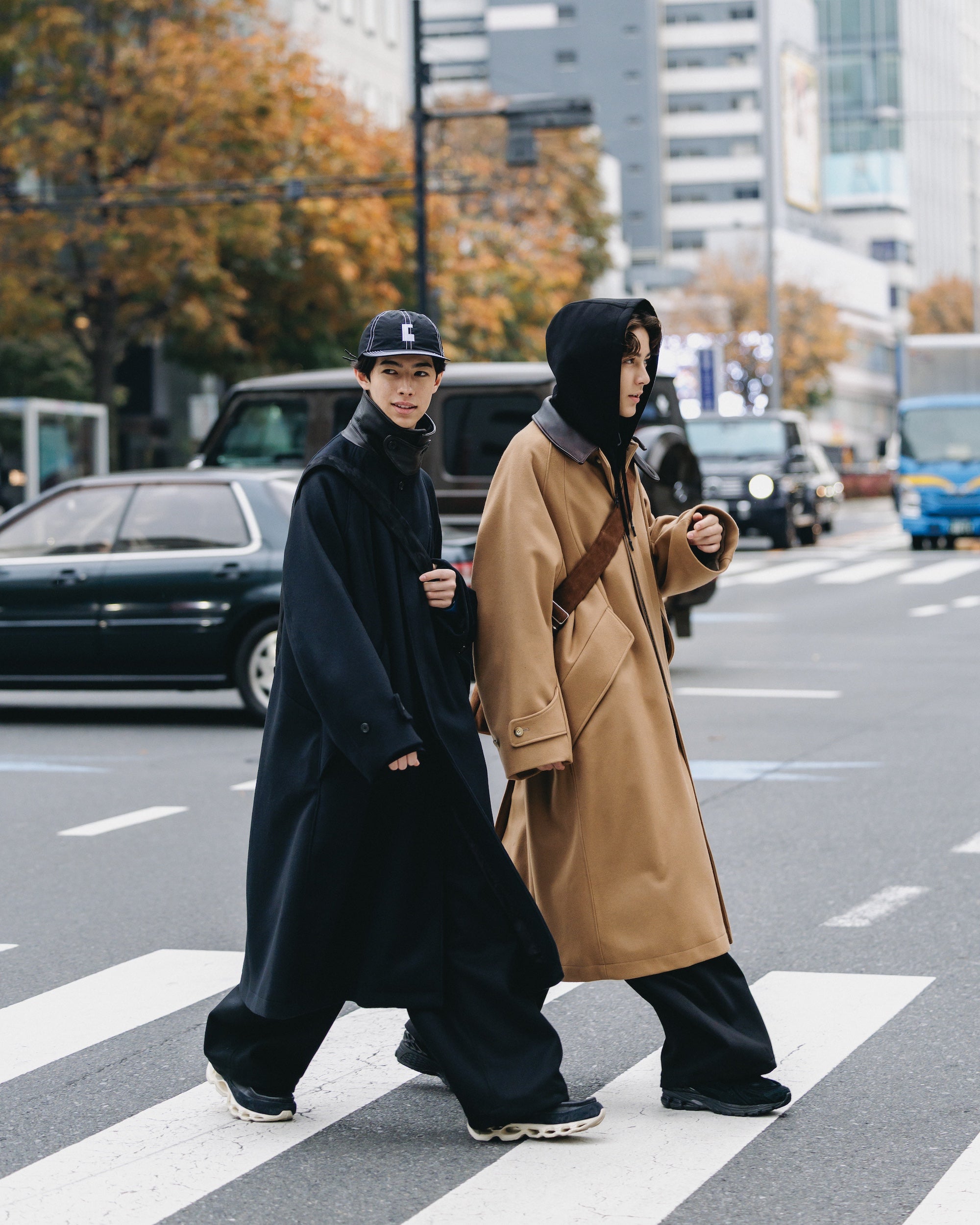 【12.10 WED 20:00- IN STOCK】LEATHER COLLAR WOOL MELTON BALMACAAN COAT (BLACK)