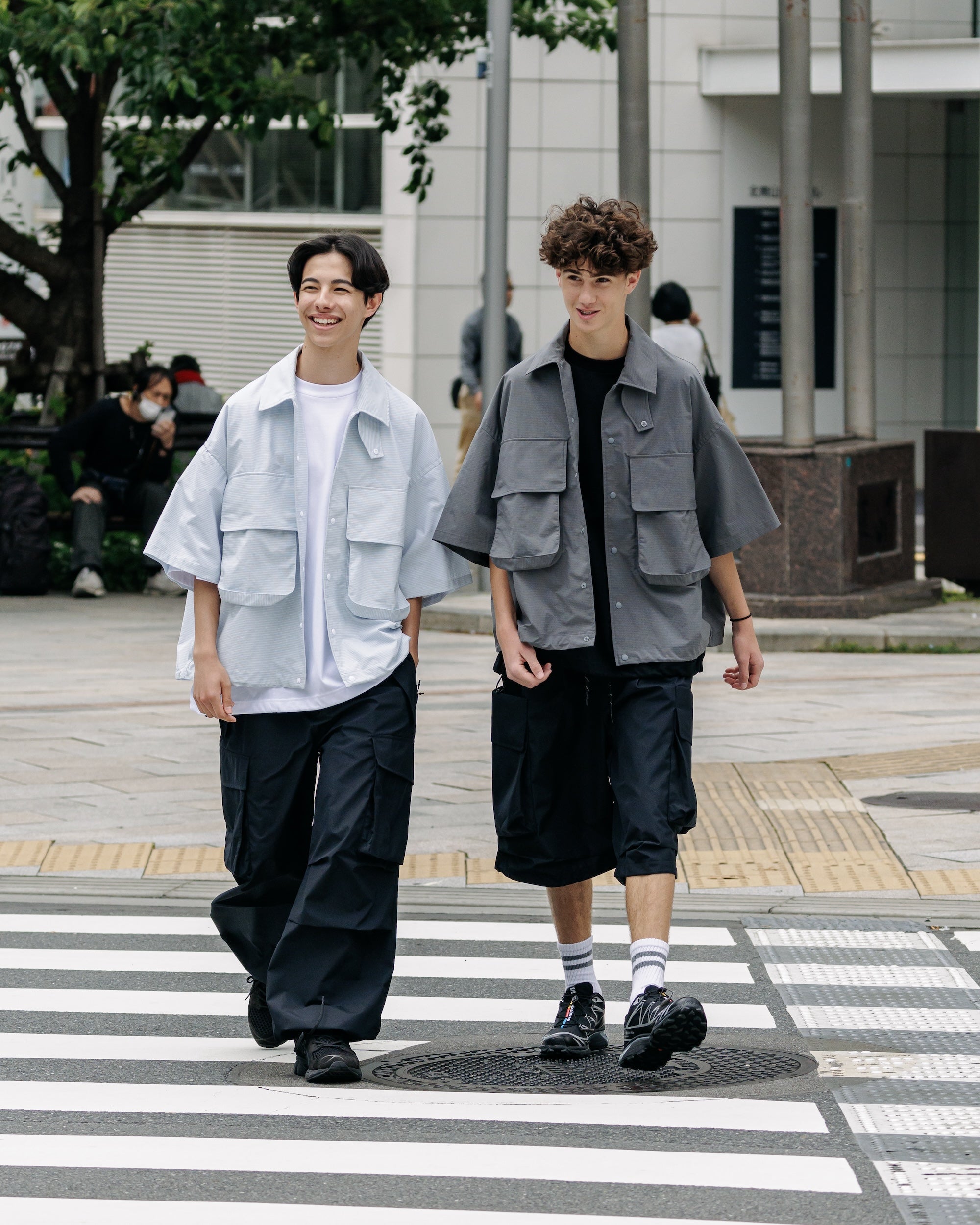 【6.4 WED 20:00- IN STOCK】GRAPH CHECK WADING S/S SHIRT JACKET (WHITE×BLUE)