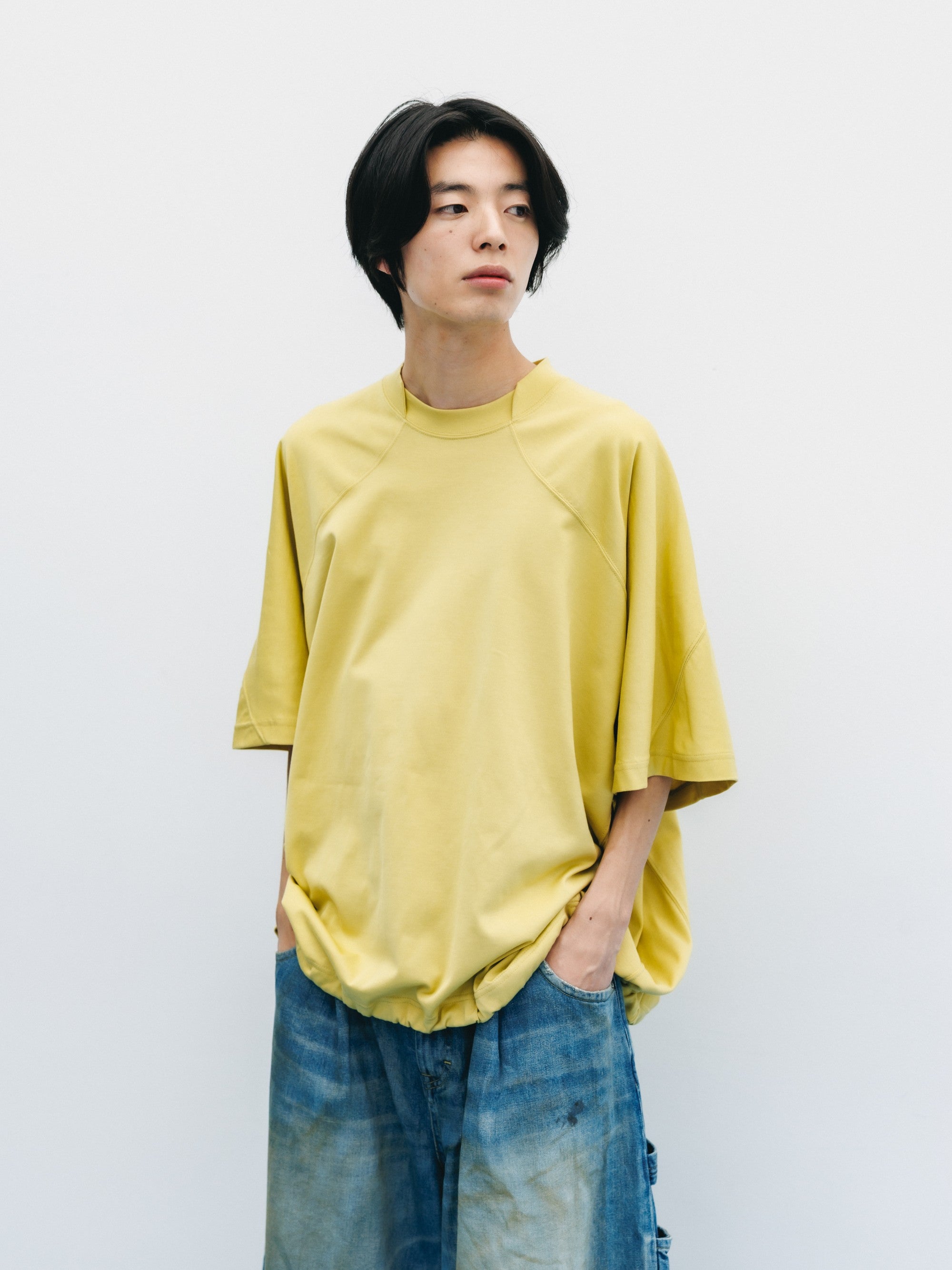 【6.6 SAT 20:00- IN STOCK】BLANK GAME S/S T-SHIRT WITH DRAWSTRINGS  (MUSTARD YELLOW)