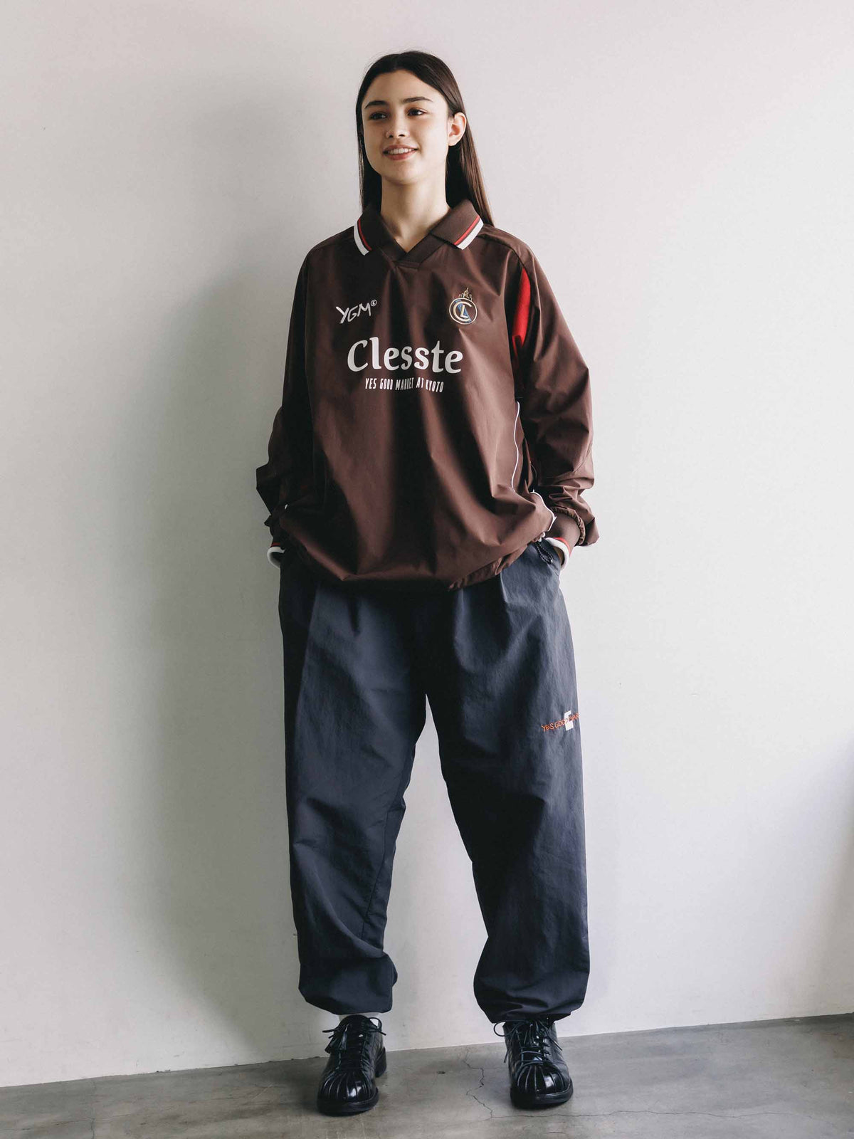 【10.4 SUN 20:00- IN STOCK】【LIMITED】 “YES GOOD MARKET" ACTIVE CITY L/S GAME SHIRT (BROWN)