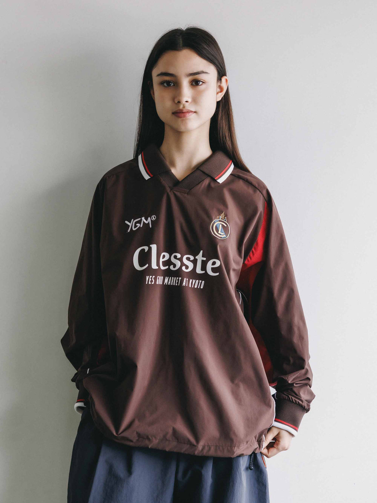 【10.4 SUN 20:00- IN STOCK】【LIMITED】 “YES GOOD MARKET" ACTIVE CITY L/S GAME SHIRT (BROWN)