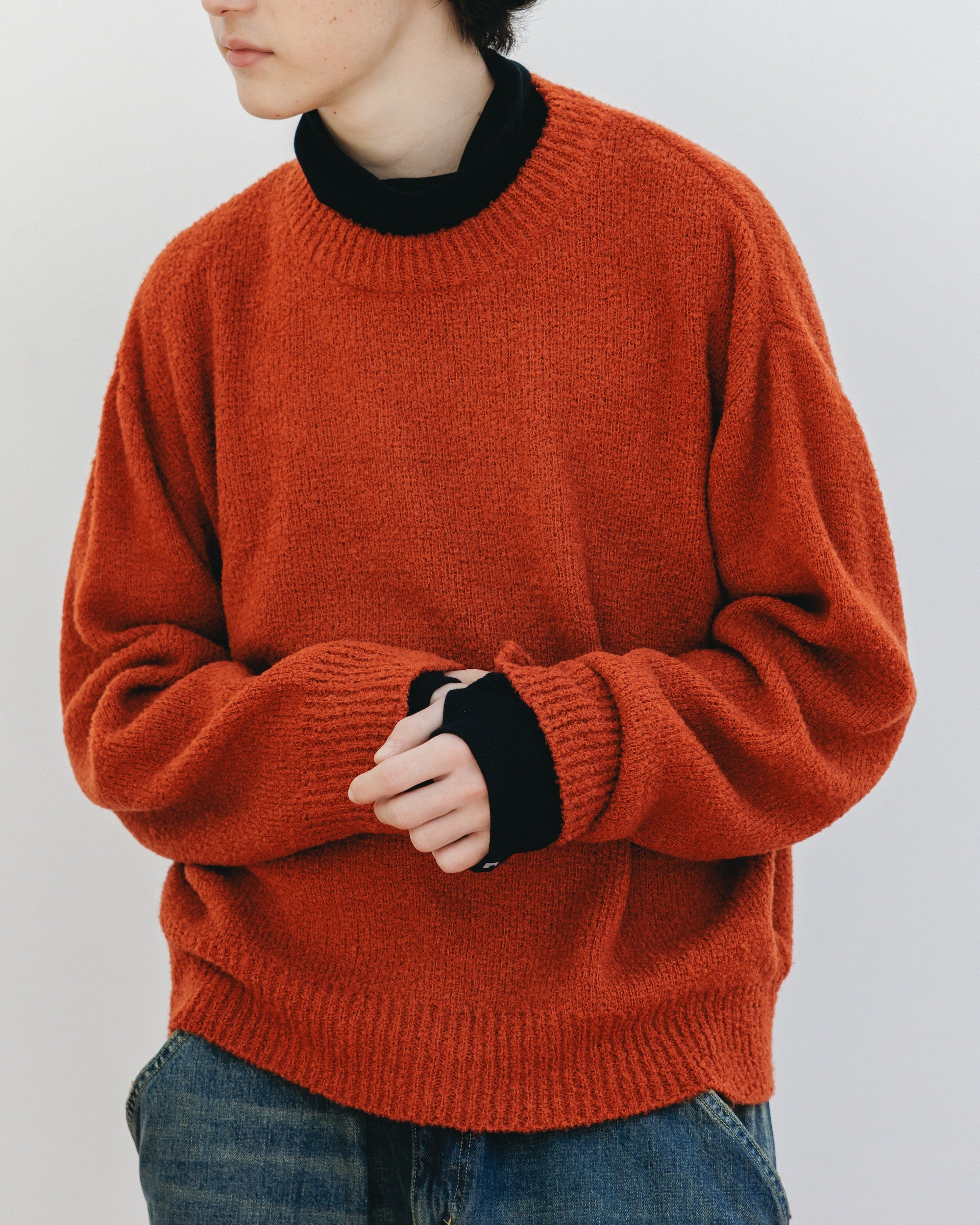 【12.10 WED 20:00- IN STOCK】SLUB PILE KNIT PULLOVER (RUST)