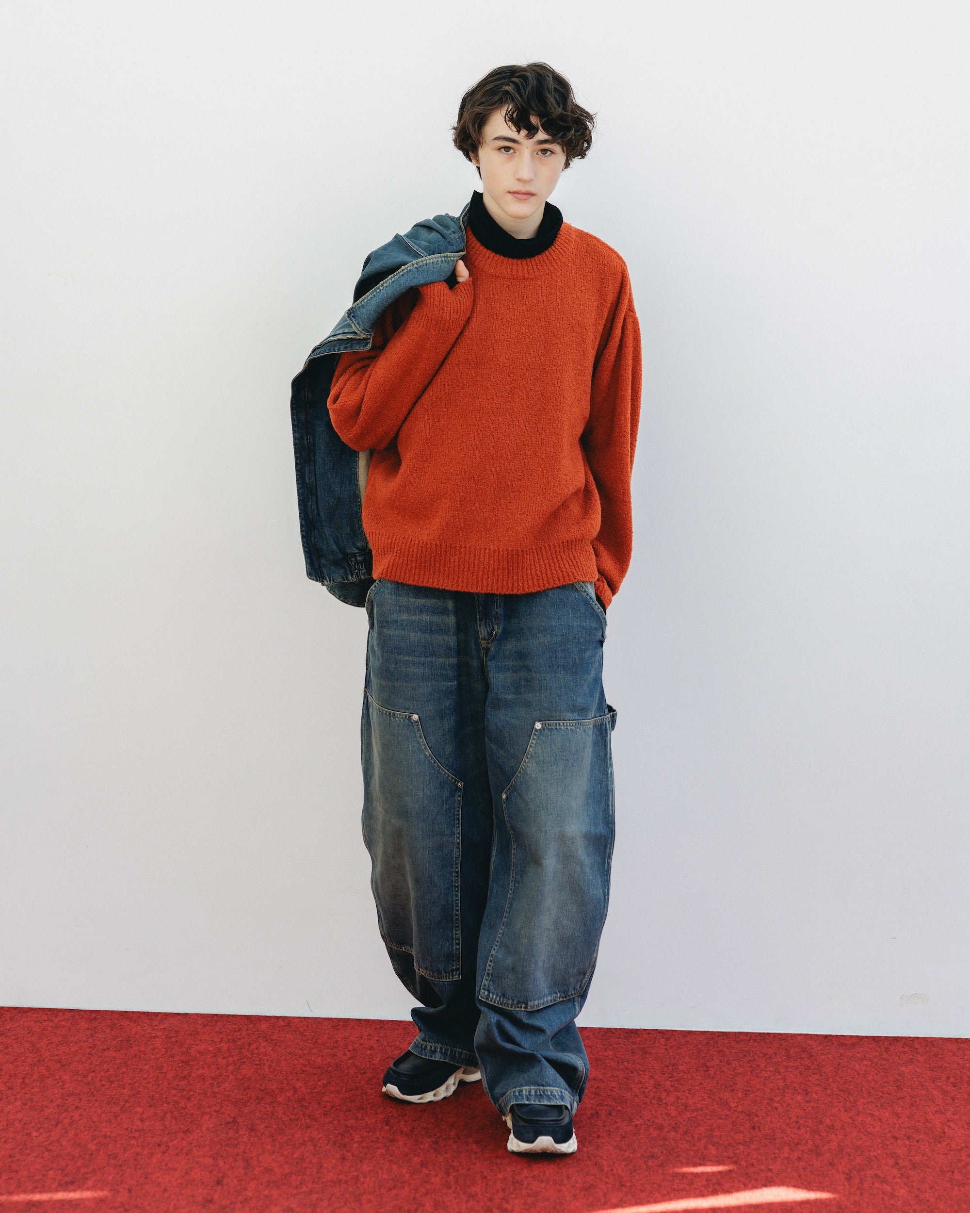 【12.10 WED 20:00- IN STOCK】SLUB PILE KNIT PULLOVER (RUST)