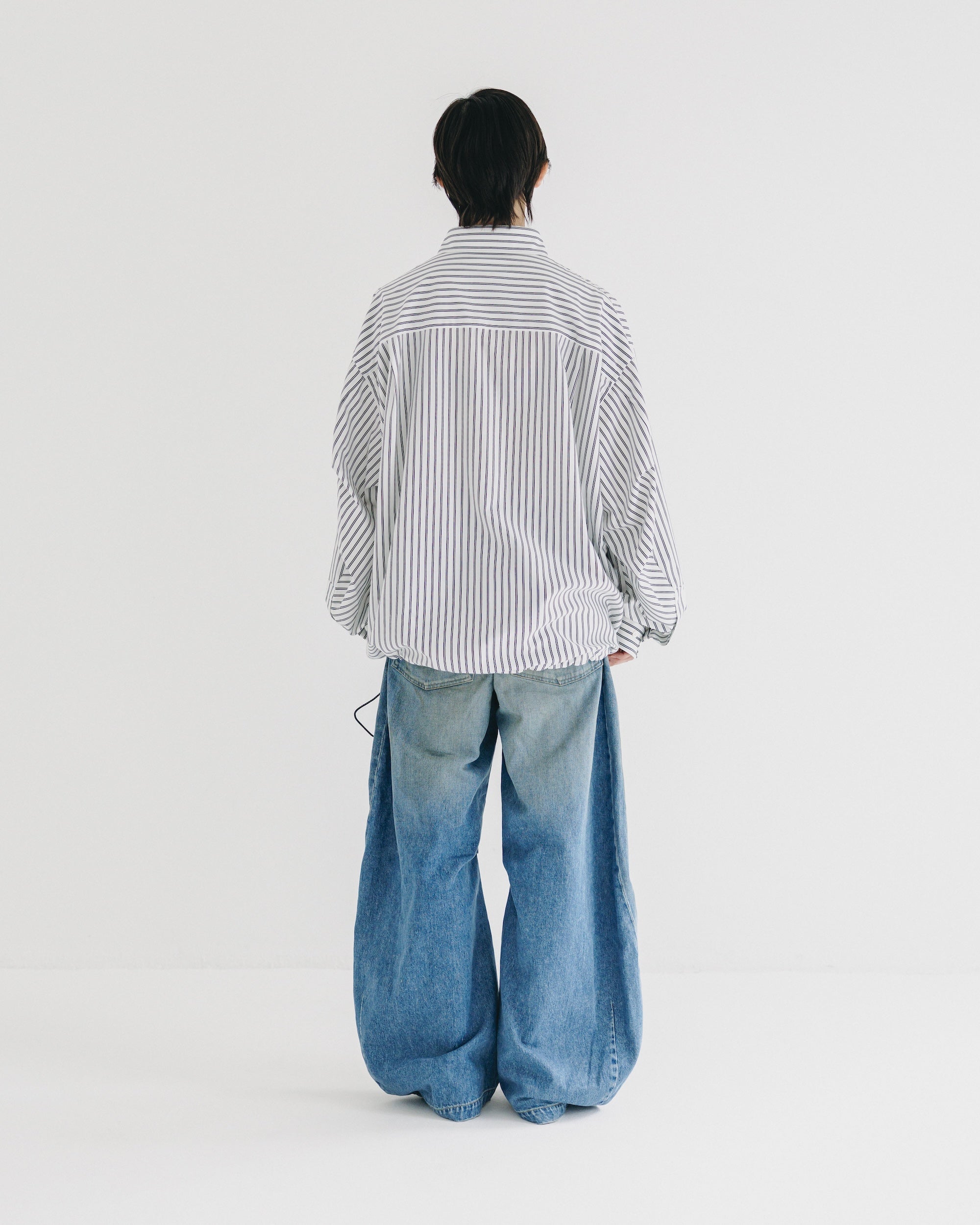 【9.27 SAT 20:00- IN STOCK】46G KNIT EVERYDAY PULLOVER L/S SHIRT (WHITE STRIPE)