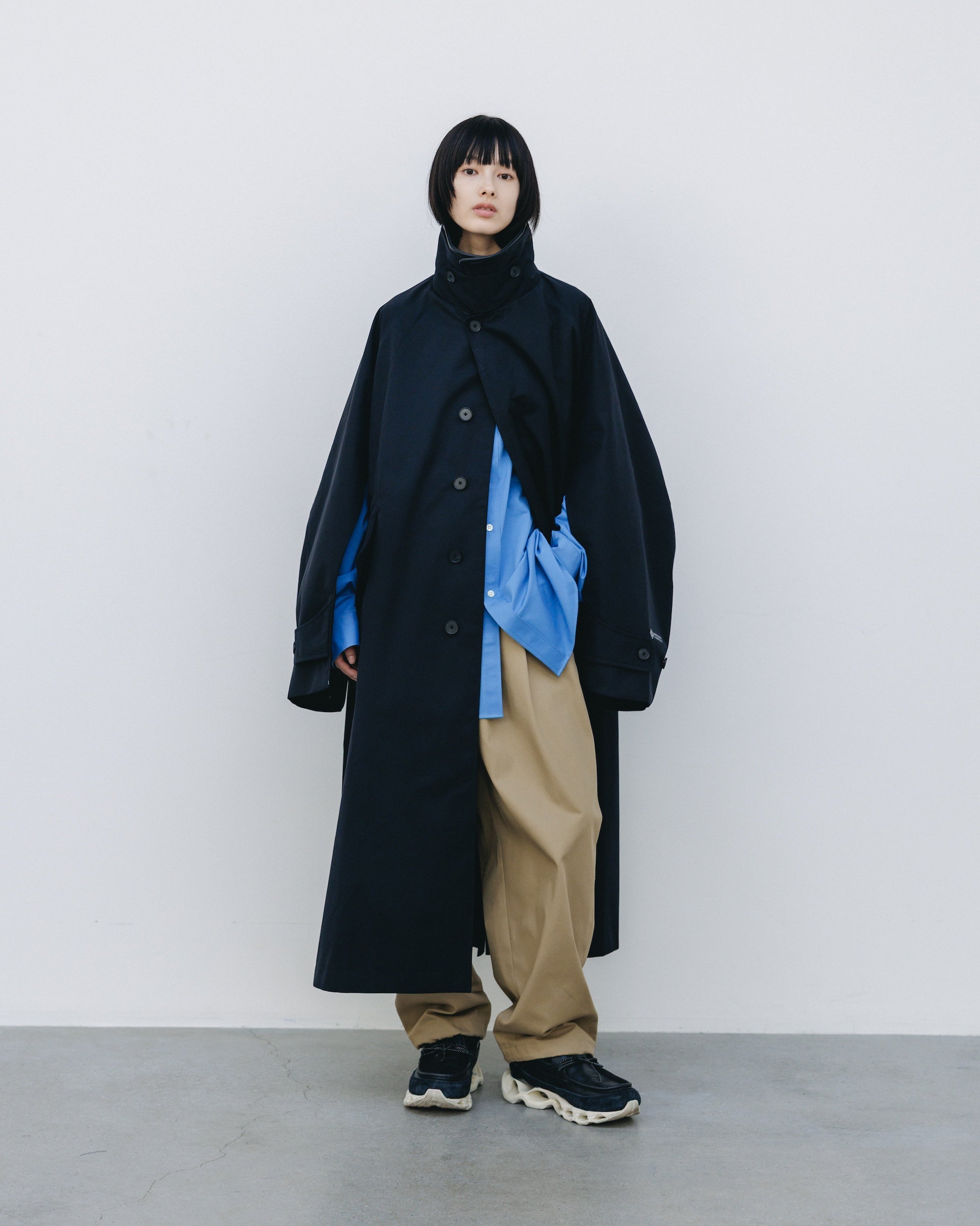 【2.4 WED 20:00- IN STOCK】T/C GABARDINE CITY UNIFORM WIDE TAPERED PANTS(BEIGE)