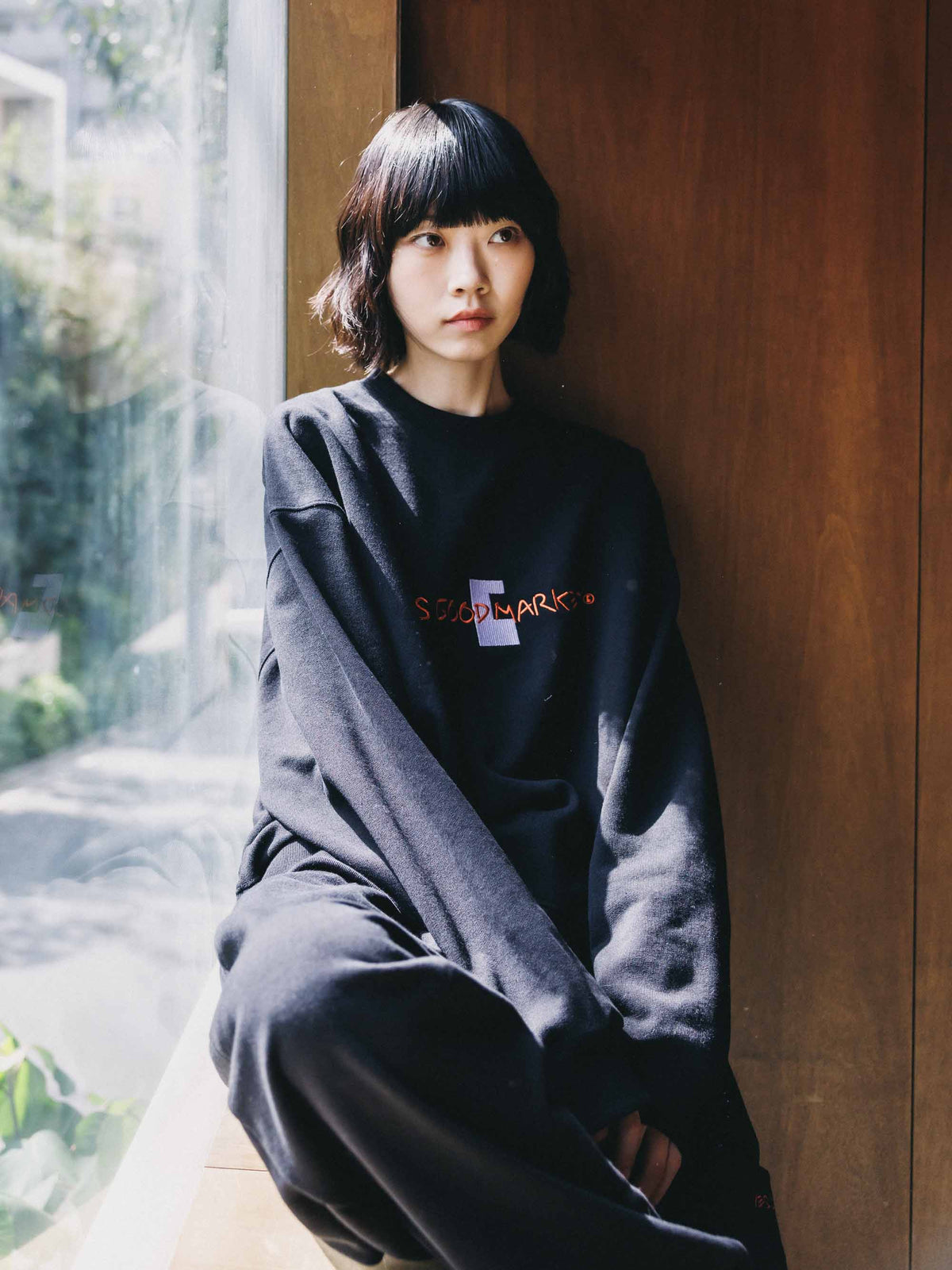 【10.4 SUN 20:00- IN STOCK】【LIMITED】 “C×YES GOOD MARKET"  L/S SWEATSHIRT (BLACK)