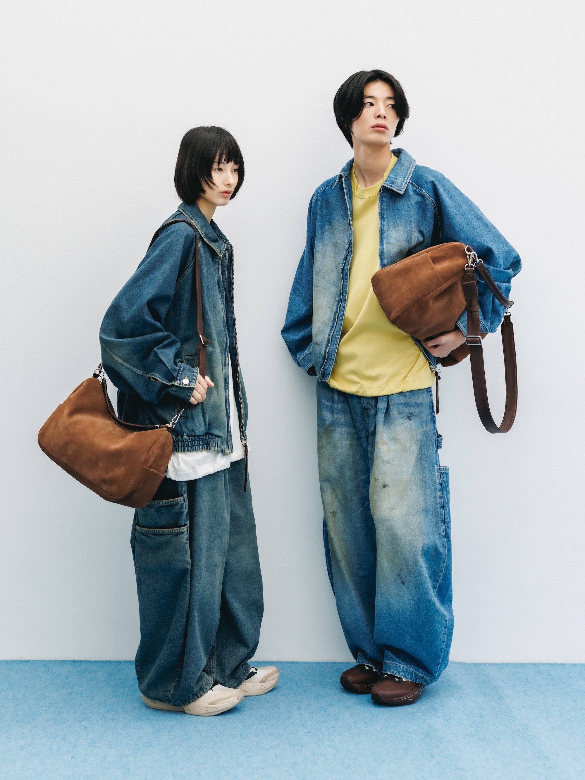 【9.2 WED 20:00- IN STOCK】VINTAGE DYED SELVEDGE DENIM CITY UTILITY JACKET (LIGHT INDIGO)