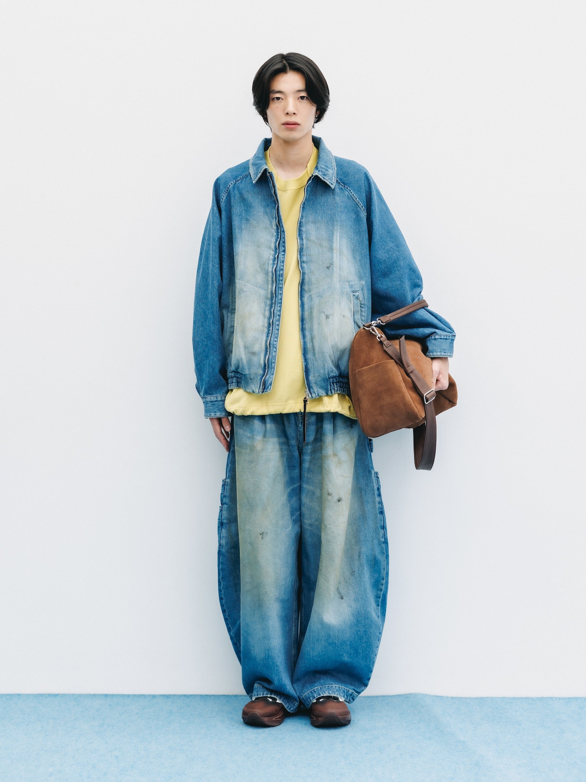 【9.2 WED 20:00- IN STOCK】VINTAGE DYED SELVEDGE DENIM CITY UTILITY JACKET (LIGHT INDIGO)