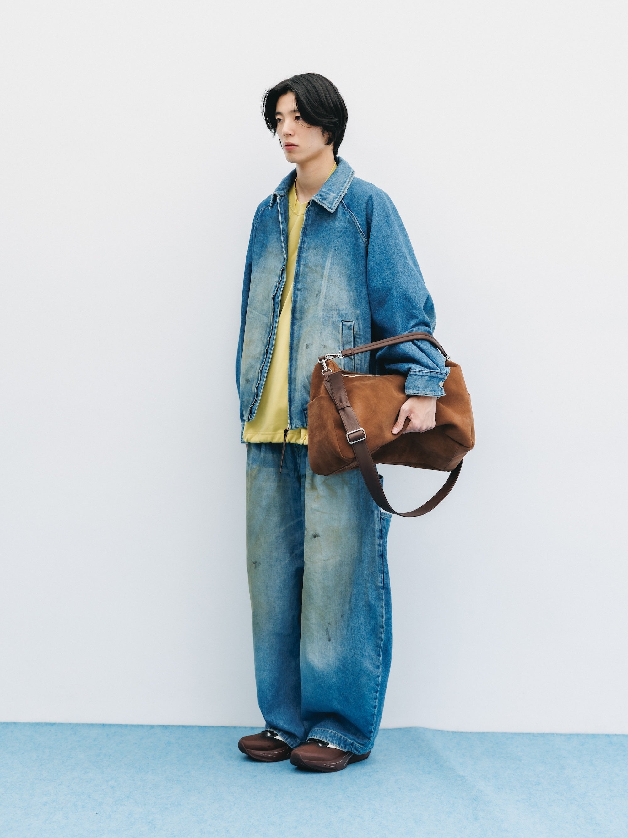 【9.2 WED 20:00- IN STOCK】VINTAGE DYED SELVEDGE DENIM CITY UTILITY JACKET (LIGHT INDIGO)